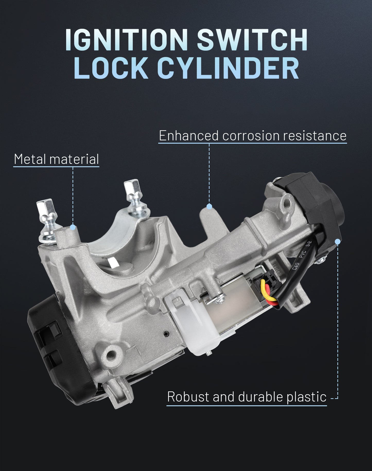 Radvik 35100-SDA-A71 Ignition Switch Lock Cylinder Assembly with 2 Keys (No Chip) - Compatible with Honda Accord 2004-2007 Odyssey 2005-2007 Element 2007