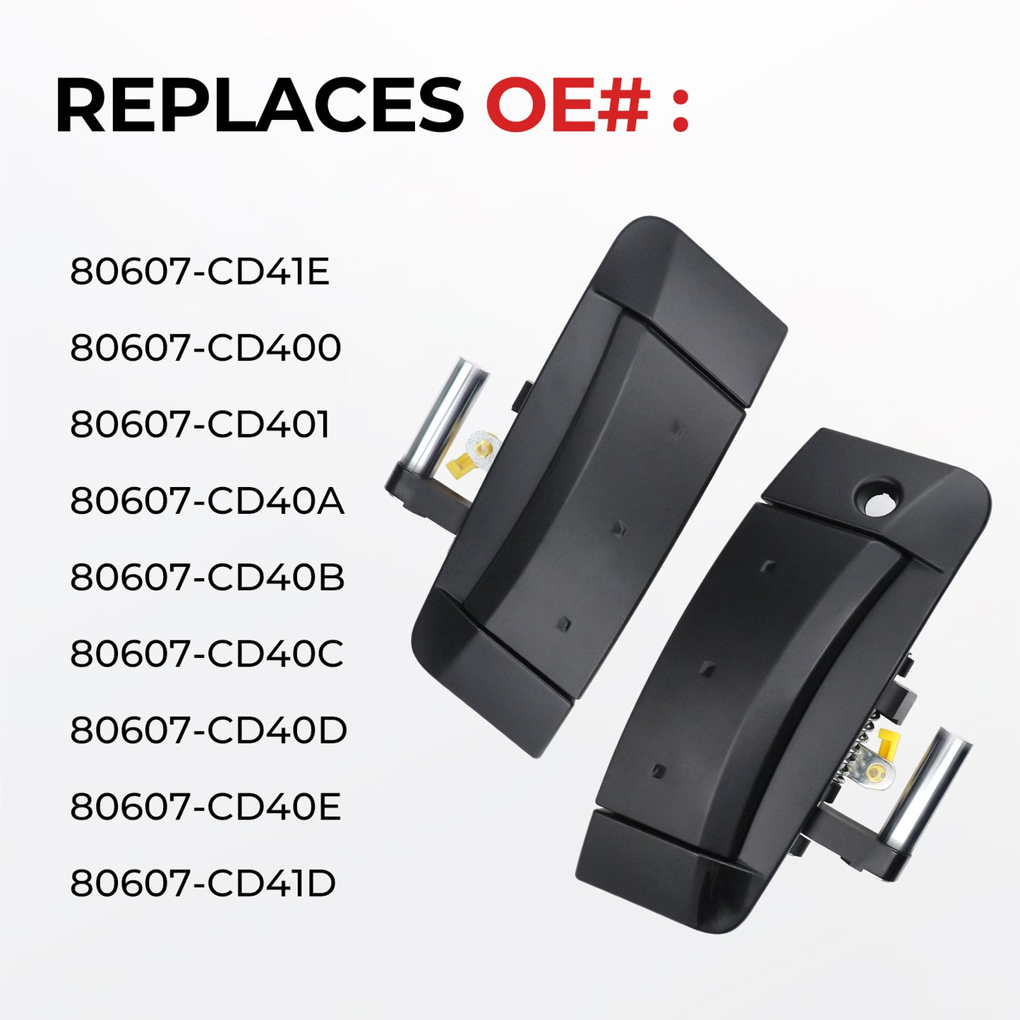 Nissan 350Z Exterior Door Handle Set 80607-CD41E - Left & Right Matte Black (2003-2009)