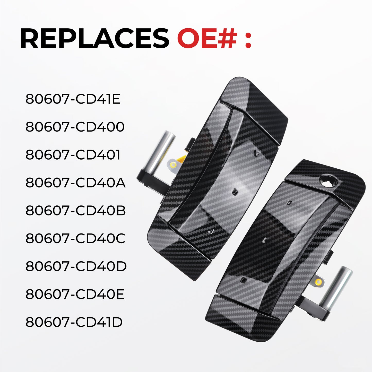 Nissan 350Z Exterior Door Handle Set 80607-CD41E - Left & Right Carbon Fiber (2003-2009)
