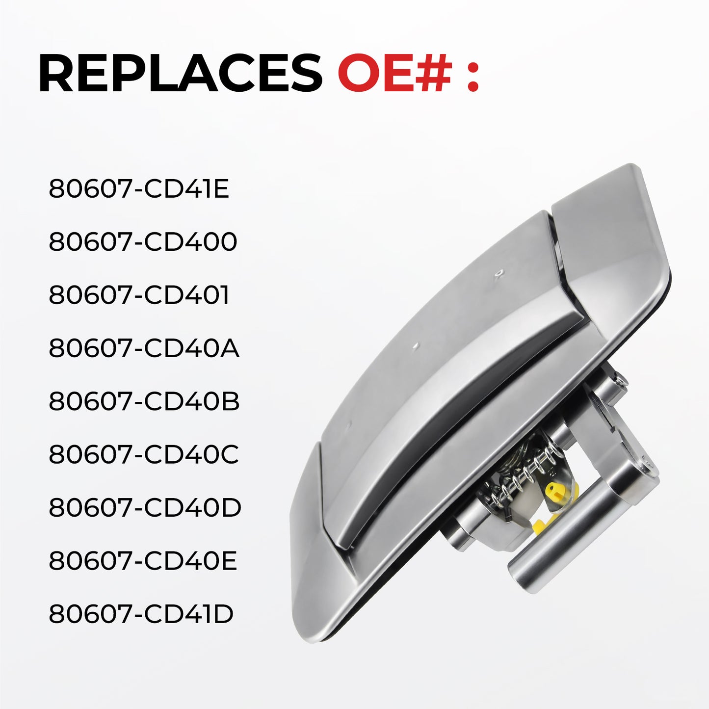 VeloCore Exterior Door Handle Right Passenger Side Compatible with Nissan 350Z 2003-2009, Replaces OE# 80606-CD01E, 80606-CD00E, 80606-CD00B, 80606-CD00C, 80606-CD01D