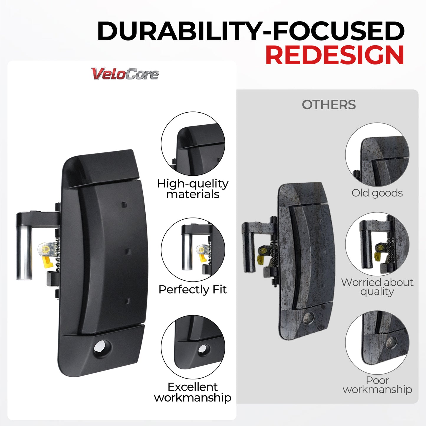 Nissan 350Z Exterior Door Handle Set 80607-CD41E - Left & Right Matte Black (2003-2009)