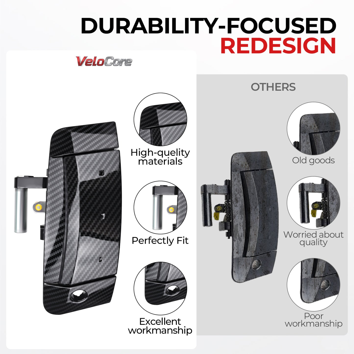 Nissan 350Z Exterior Door Handle Set 80607-CD41E - Left & Right Carbon Fiber (2003-2009)