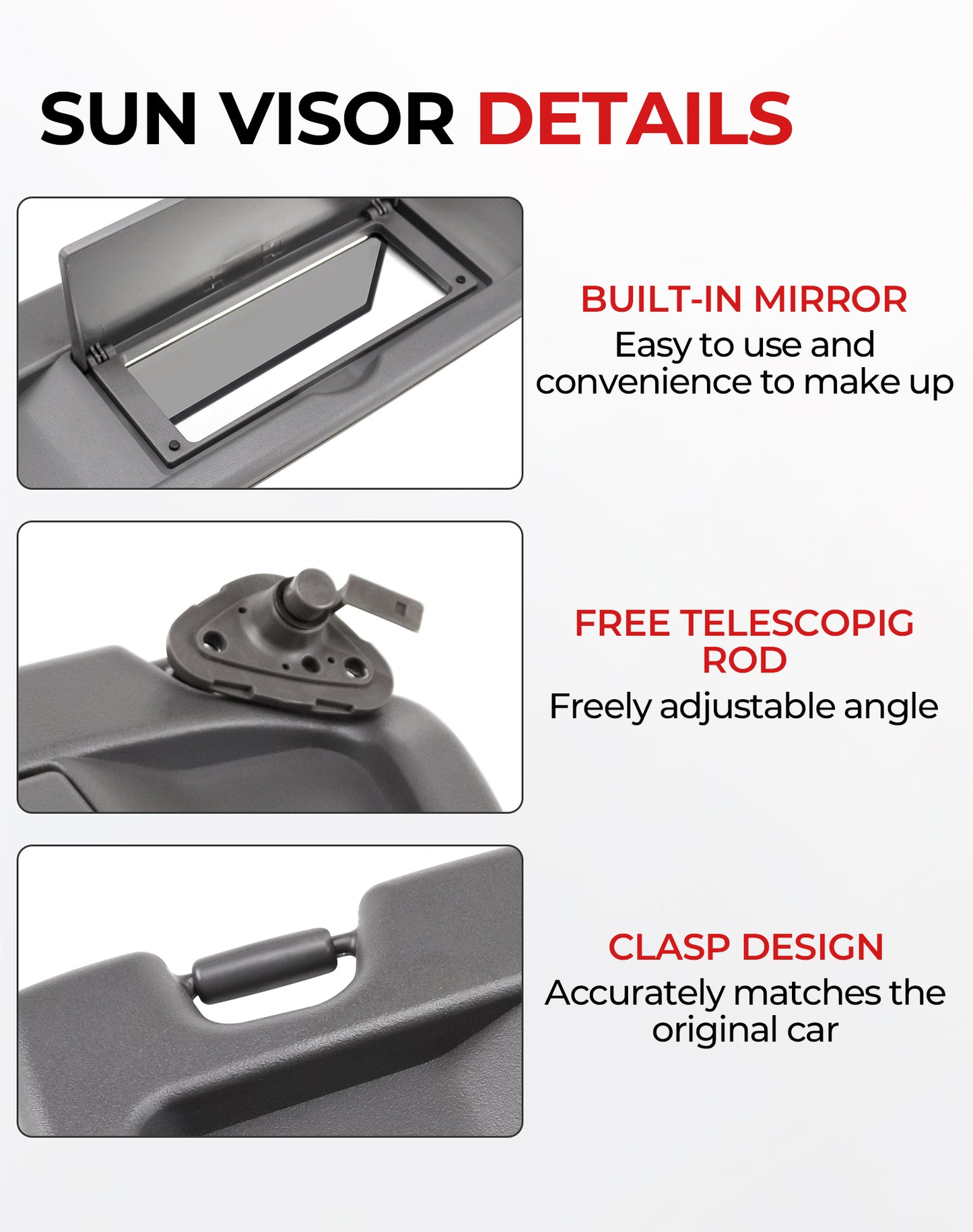 Honda Civic Passenger Sun Visor 83230-SNA-A01ZA - Right Side Dark Grey (2006-2011)