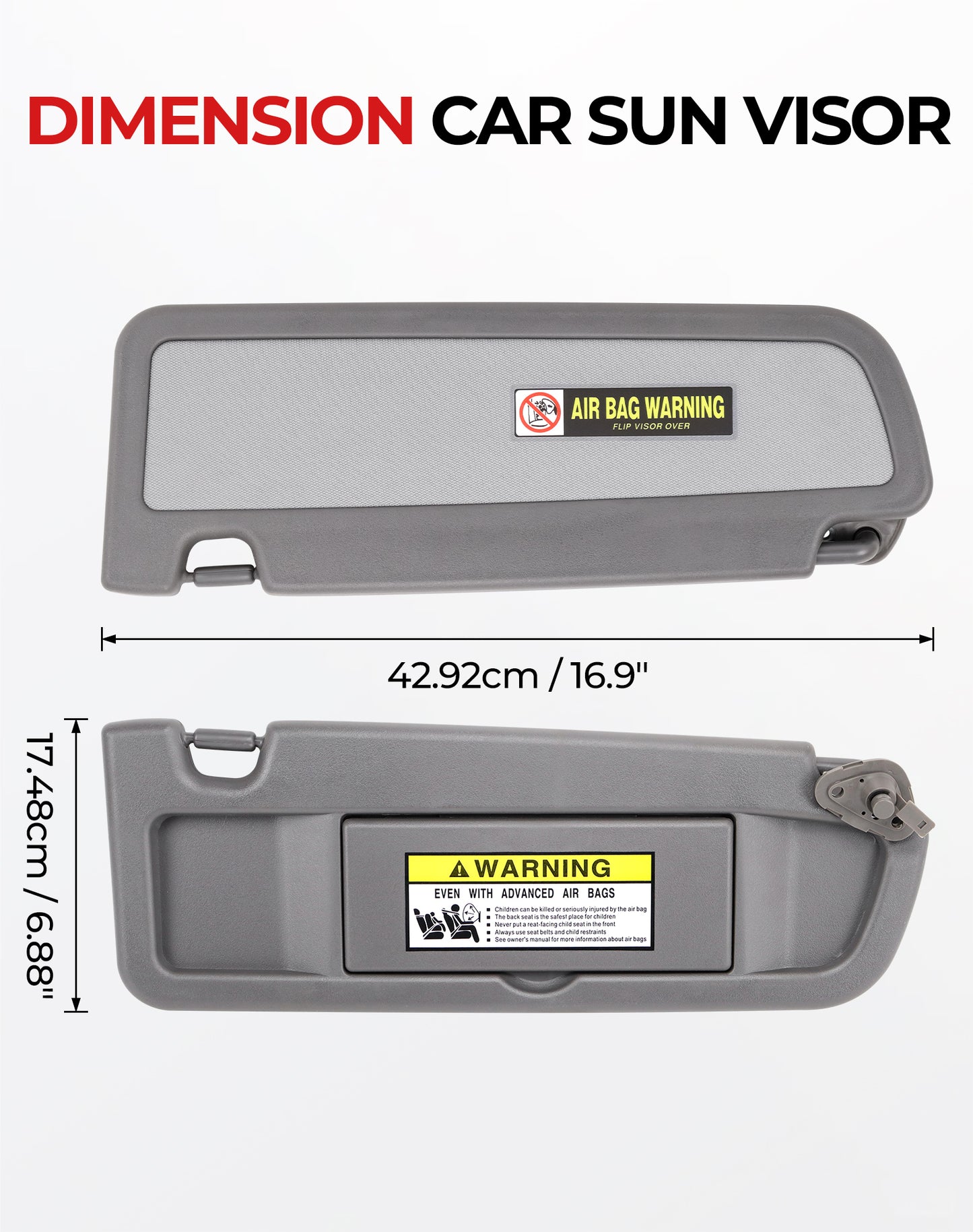 Honda Civic Passenger Sun Visor 83230-SNA-A01ZA - Right Side Dark Grey (2006-2011)
