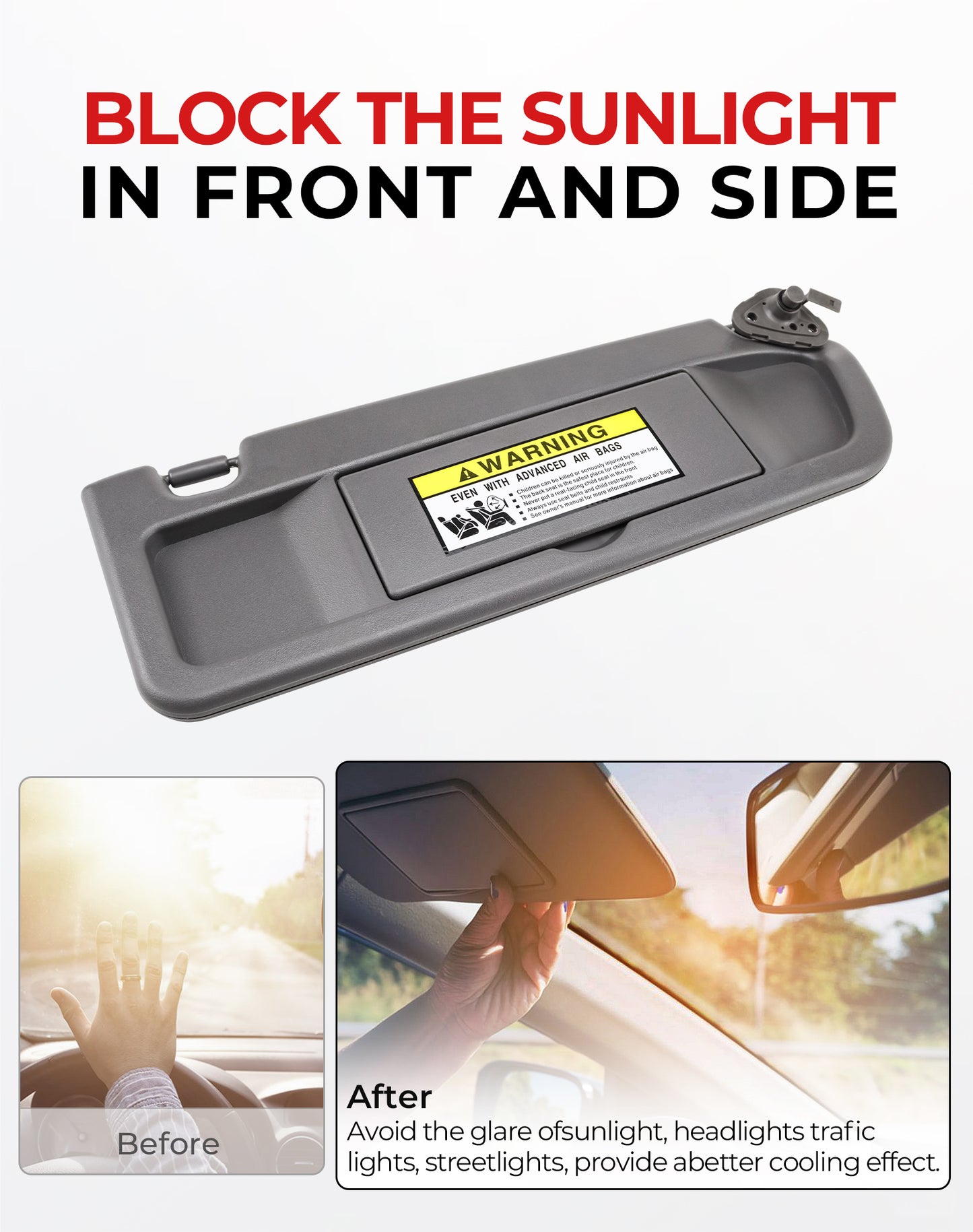 Honda Civic Passenger Sun Visor 83230-SNA-A01ZA - Right Side Dark Grey (2006-2011)
