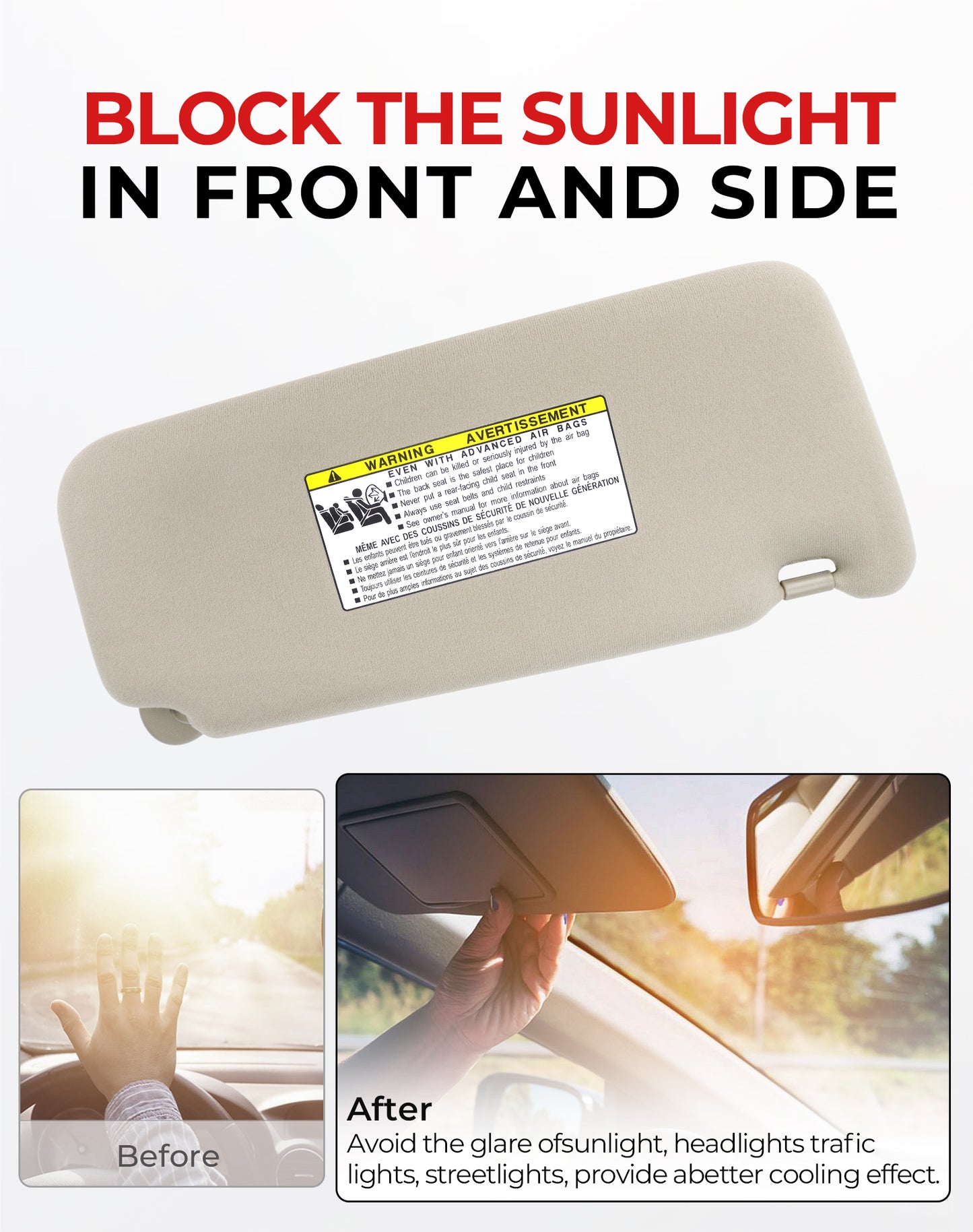 Toyota Camry Sun Visor Set 74320-06780-E0 - Left & Right Beige (2007-2011)