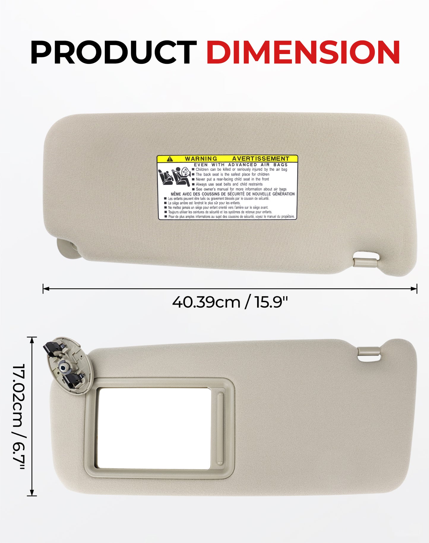 Toyota Camry Sun Visor Set 74320-06780-E0 - Left & Right Beige (2007-2011)