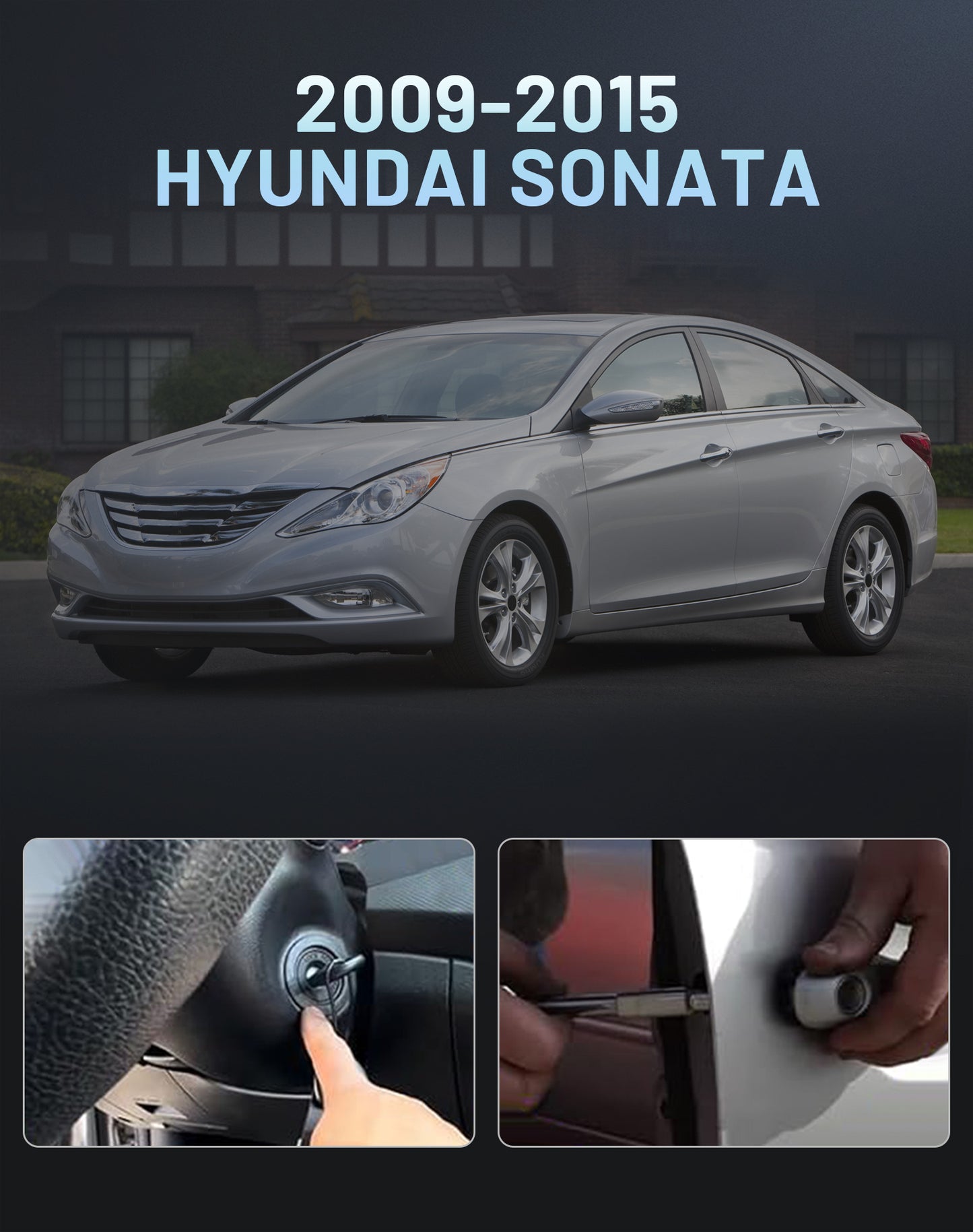 Hyundai Sonata Ignition Lock Cylinder Set 81970-3SA00 - with Door & Trunk Lock 2 Keys (2009-2015)