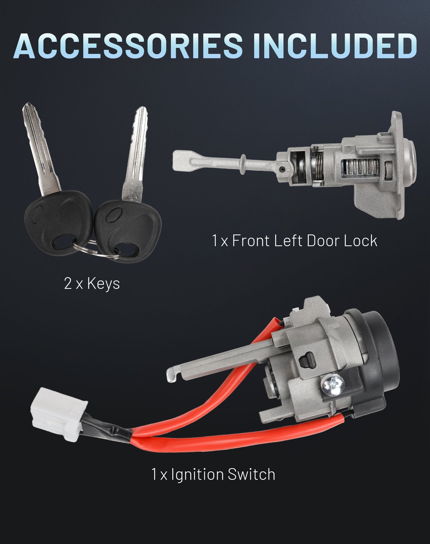 Hyundai Elantra Ignition Lock Cylinder & Door Lock Set 81970-3XA00 - with 2 Keys (2011-2016)
