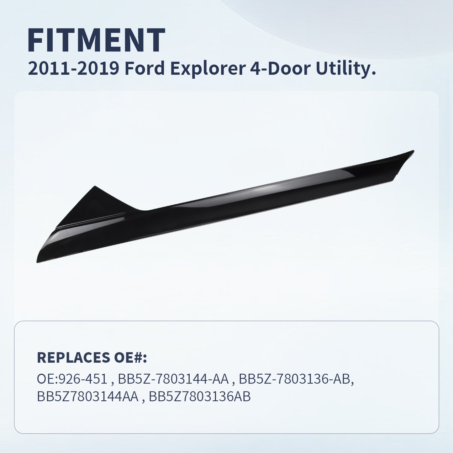 Ford Explorer Windshield Trim Molding 926-451 - A Pillar Right Outer (2011-2019)