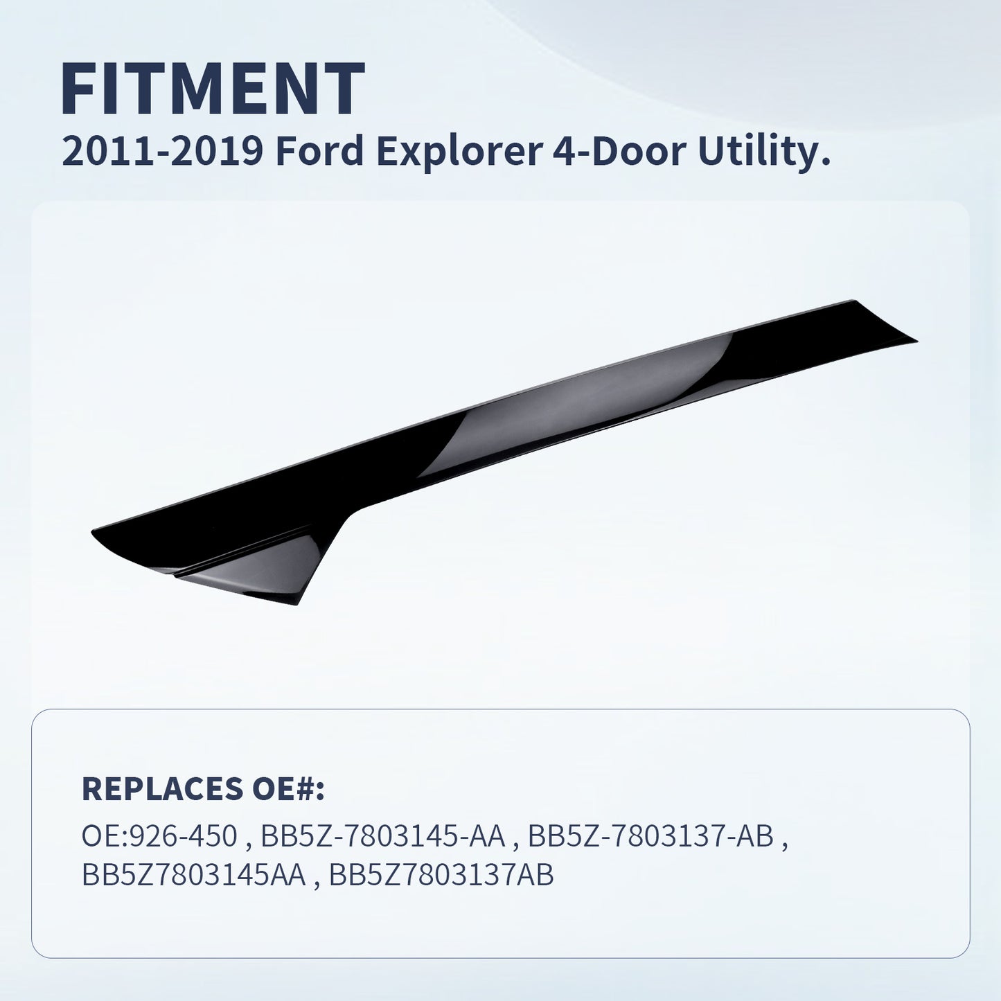 FEXON Outer Windshield Trim Molding BB5Z7803136AA Pillar Panel Front Left Compatible with 2011-2019 Ford Explorer 4 Door Utility, BB5Z-7803145-AA BB5Z-7803137-AB,1 Pack