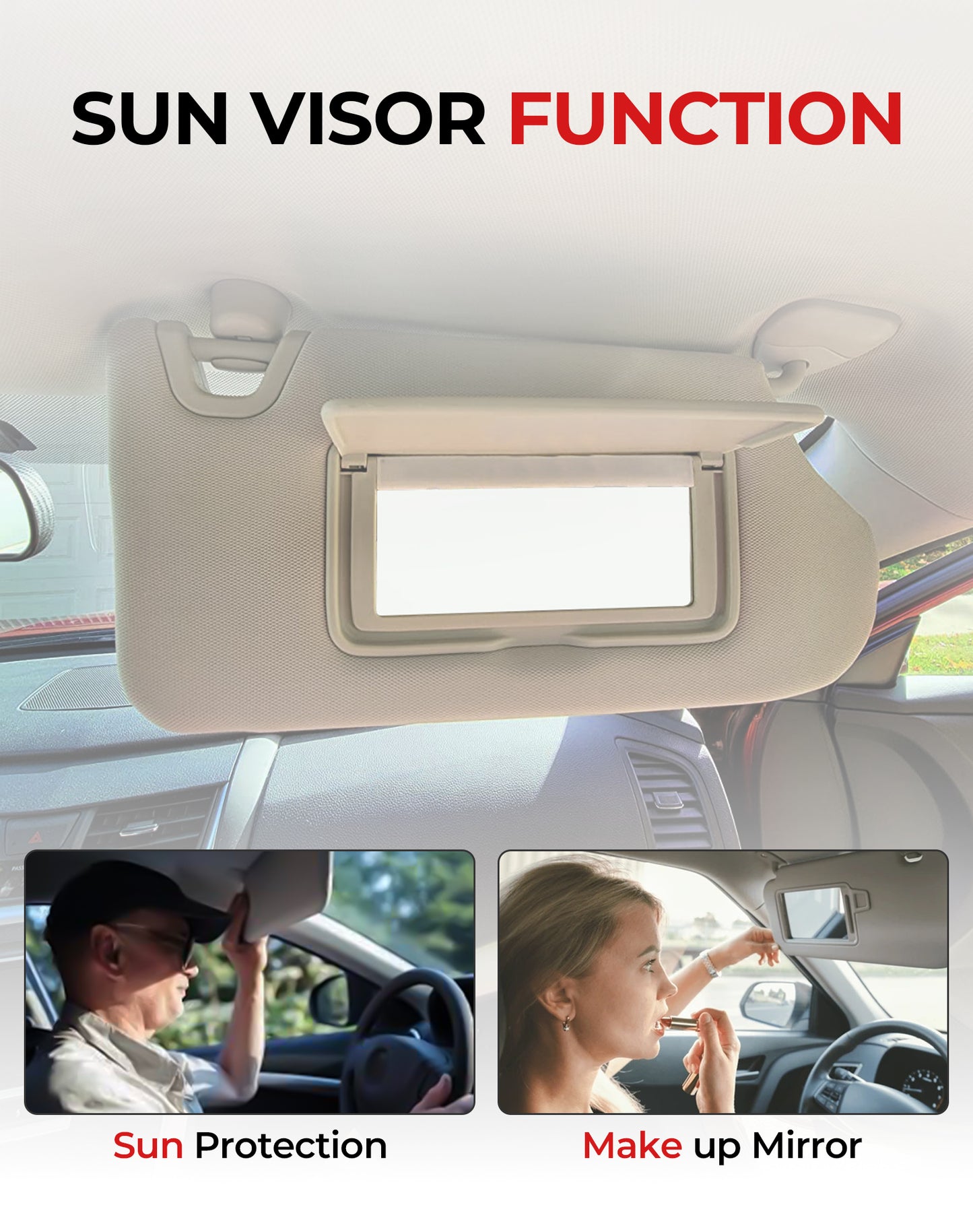 Nissan Altima Passenger Sun Visor 964003TA2A - Right Side Grey (2013-2018)