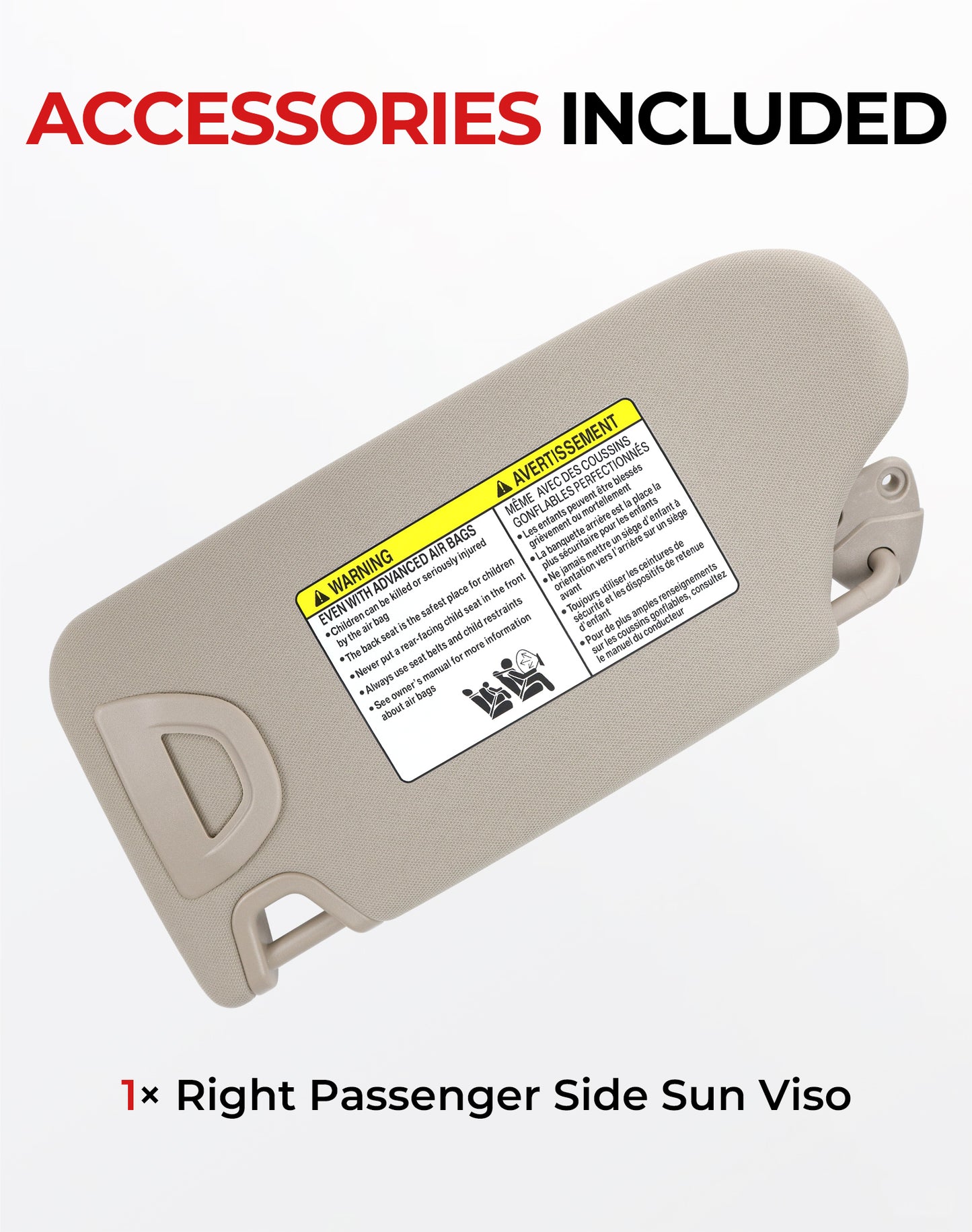 Nissan Altima Passenger Sun Visor 964003TA2A - Right Side Grey (2013-2018)
