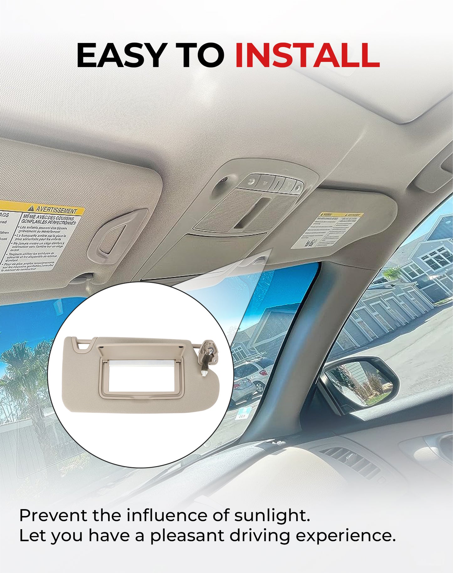 Nissan Altima Passenger Sun Visor 964003TA2A - Right Side Grey (2013-2018)