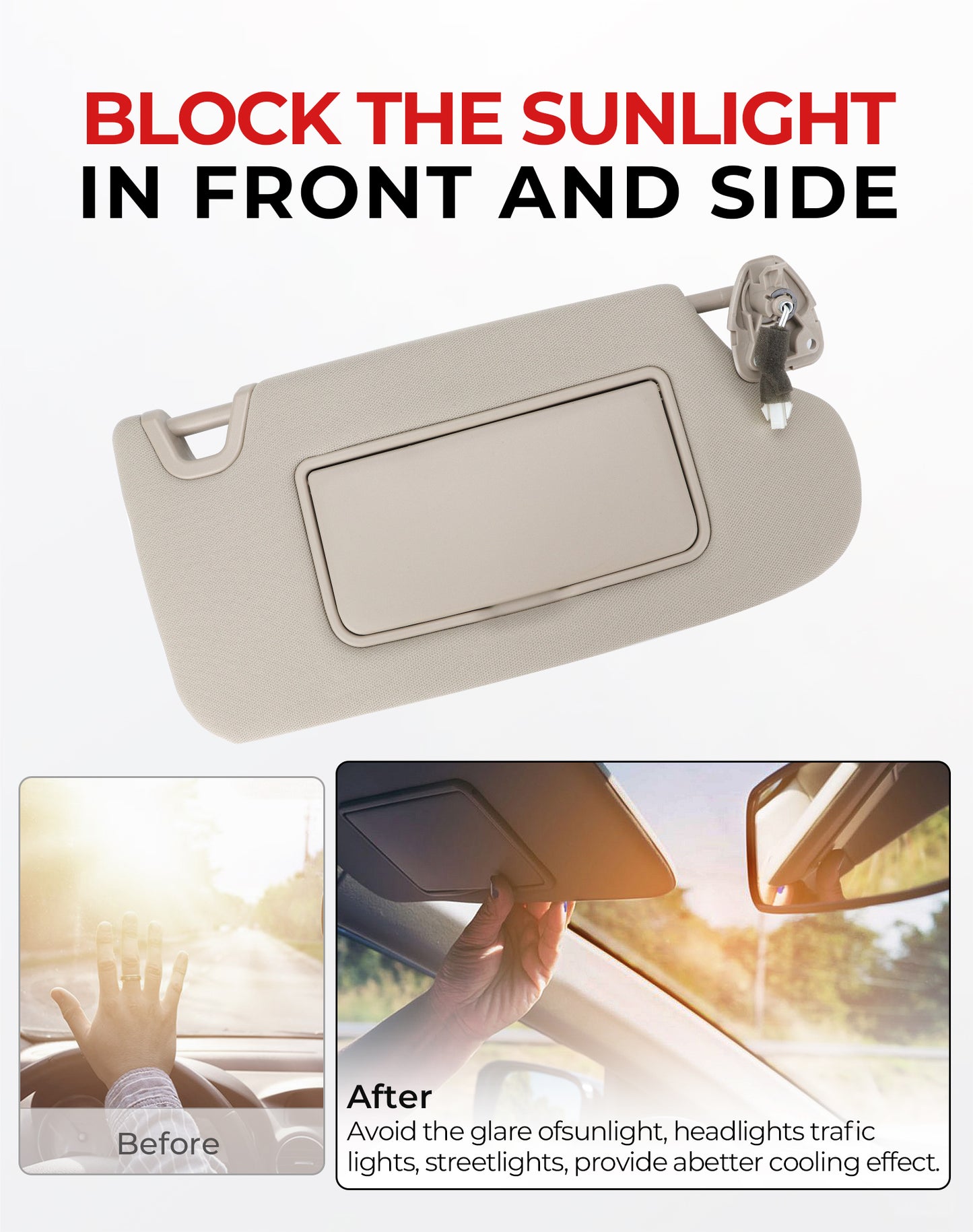 Nissan Altima Passenger Sun Visor 964003TA2A - Right Side Grey (2013-2018)