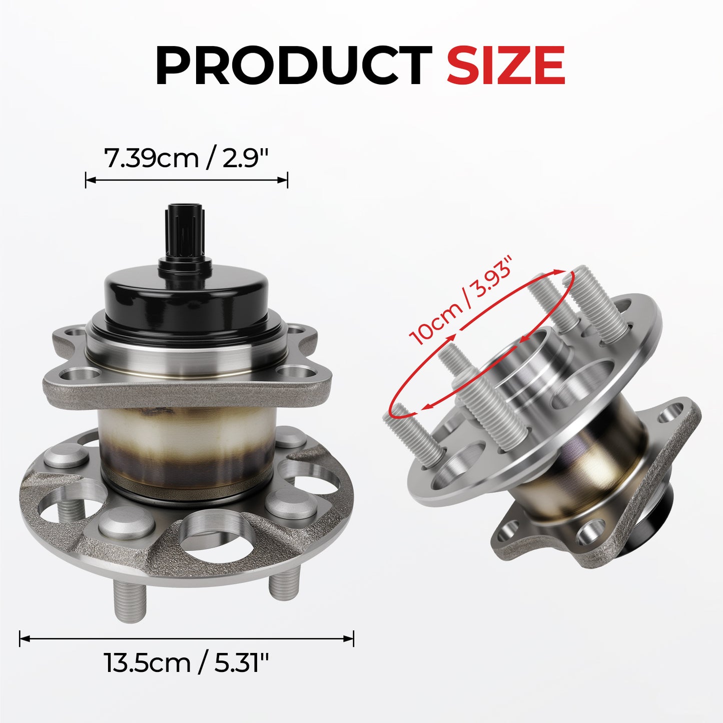 Toyota Prius Rear Wheel Bearing Hub Assembly 512505 - 5-Lug with ABS (2010-2015)