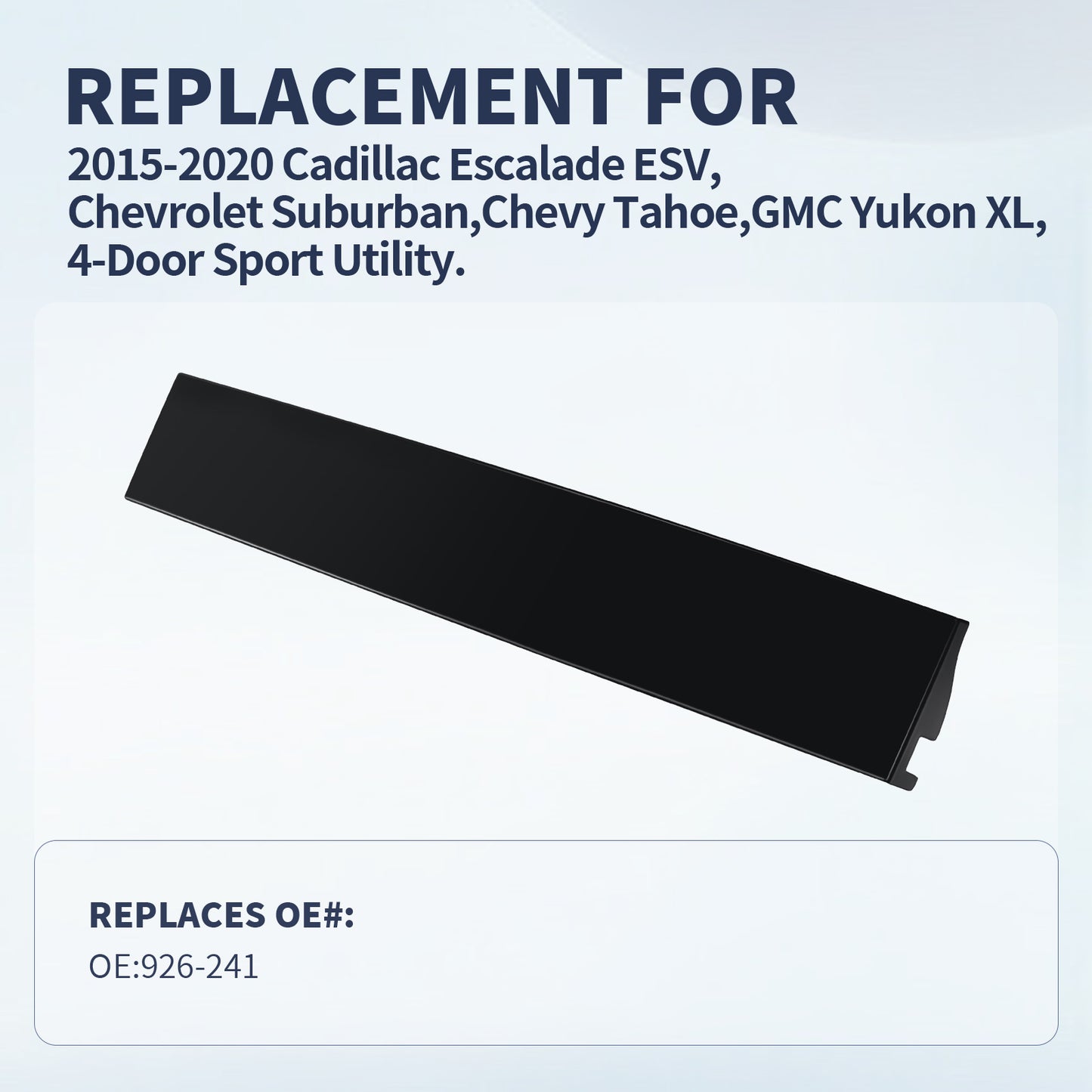 Cadillac Chevy GMC B Pillar Trim Molding 926-241 - Left Side (2015-2020)