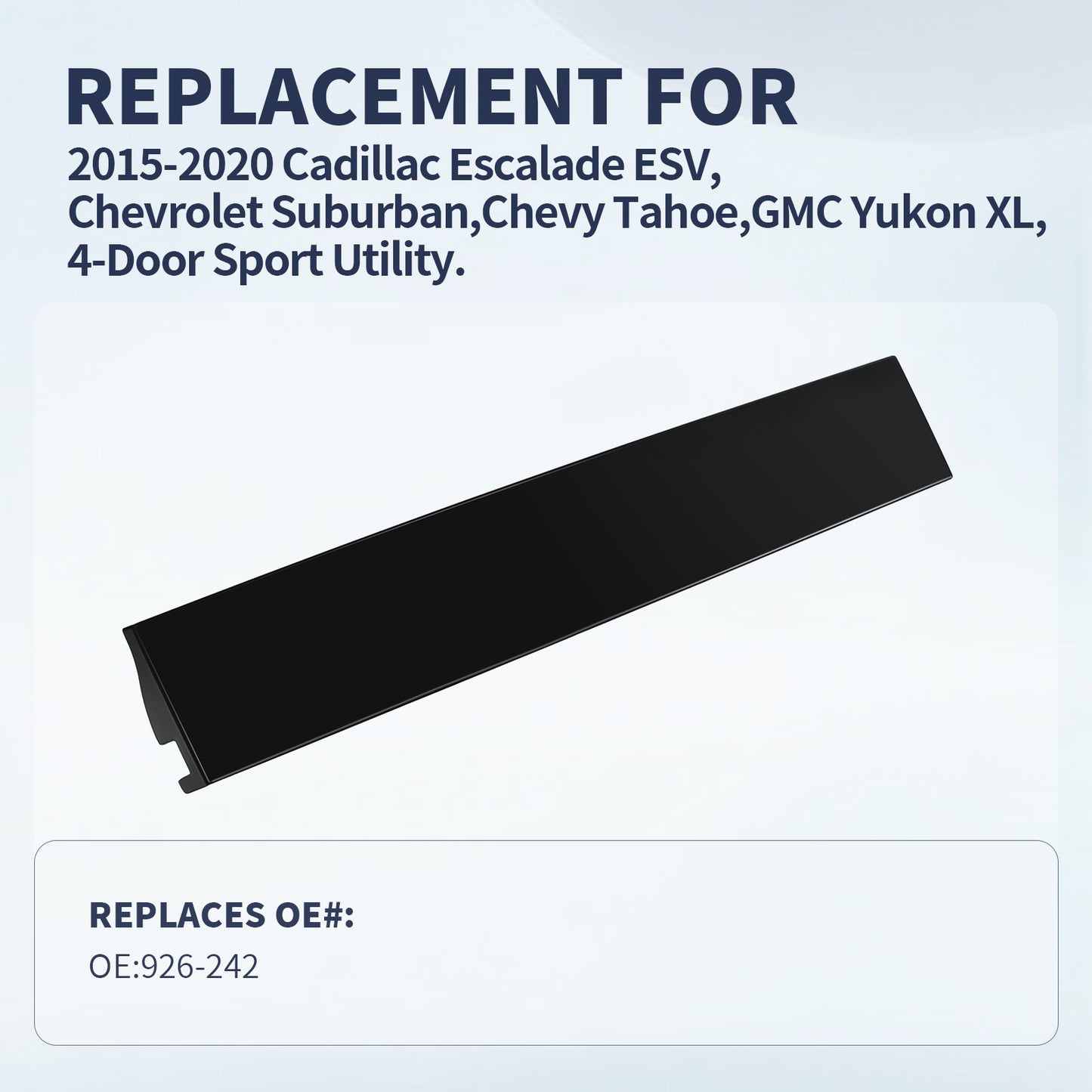Cadillac Chevy GMC B Pillar Trim Molding 926-242 - Right Side (2015-2020)