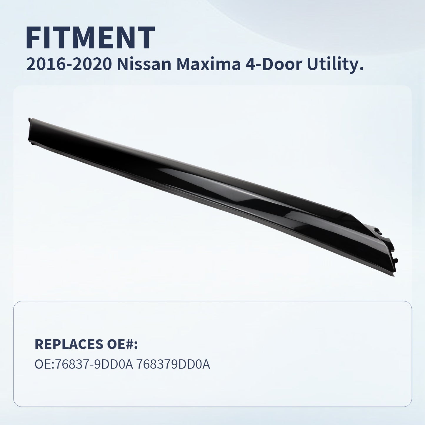 FEXON Windshield Molding Trim 788739DJ1A - Rear Left C-Pillar for Nissan Maxima 2016-2021 | OEM Quality Black Trim