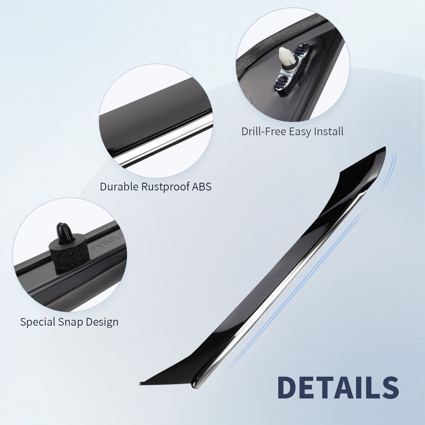 FEXON Rear Left Side Trim Molding 78873-9DJ1A C Pillar for Nissan Maxima, Black Molding Panel, 1 Pack