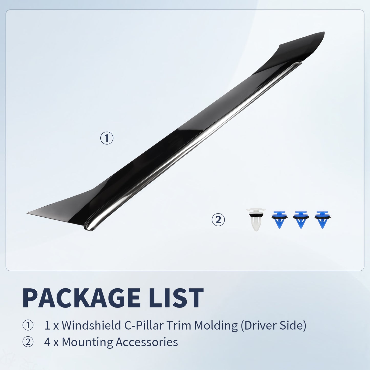 FEXON Rear Left Side Trim Molding 78873-9DJ1A C Pillar for Nissan Maxima, Black Molding Panel, 1 Pack