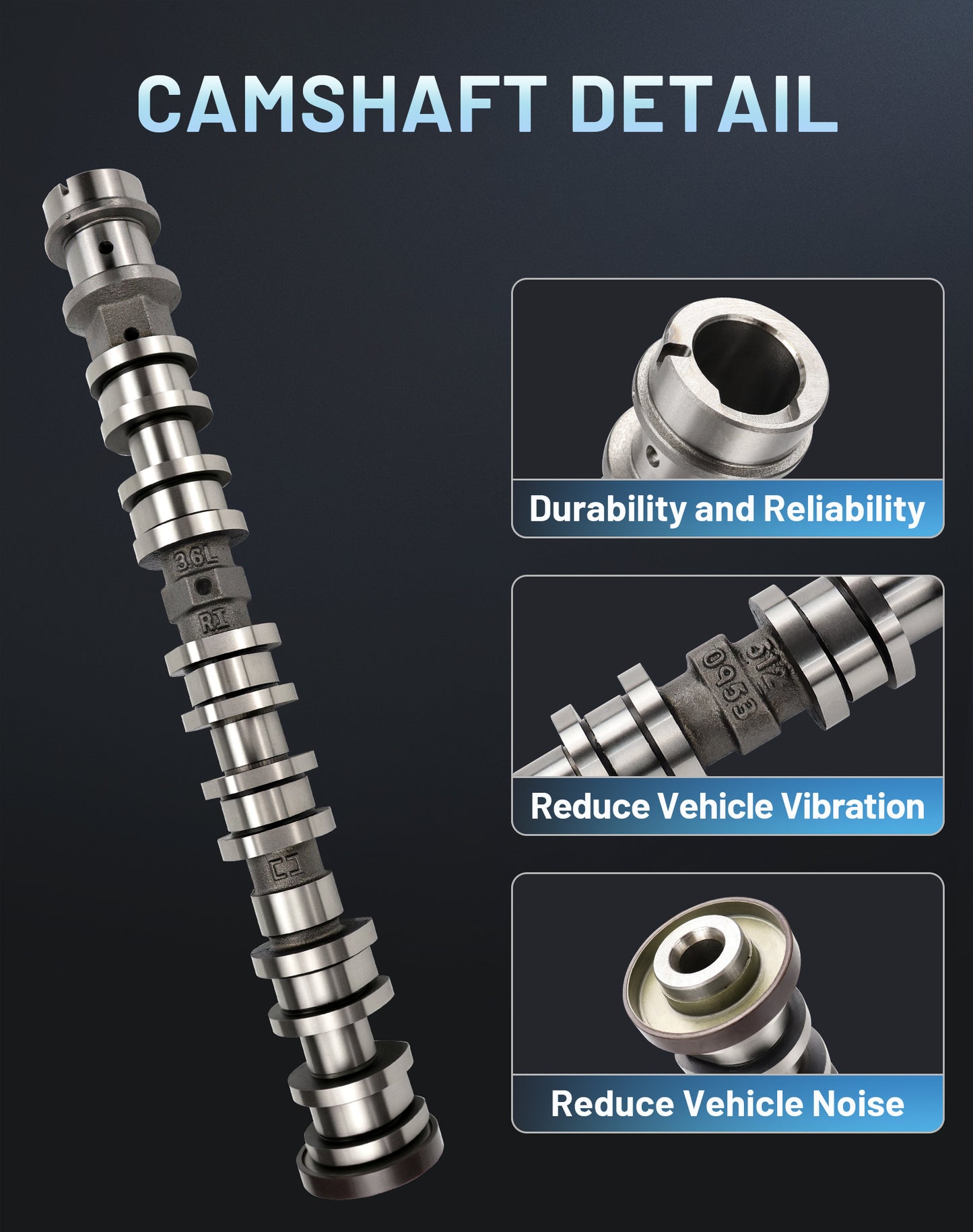 Radvik Intake Camshaft 5047913AD Right Side Compatible with Jeep Grand Cherokee Dodge Durango Chrysler Ram 2016-2024 3.6L V6 Engine, 5047913AB, 5047913AA, 05047913AC