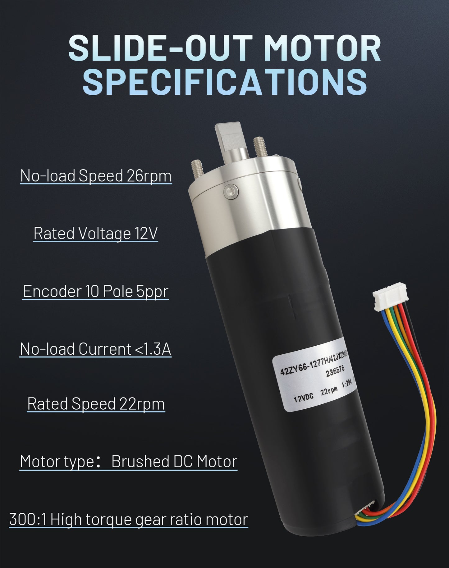 RV Slide Out Motor 236575 - Lippert Schwintek System 12V IG-42 300:1