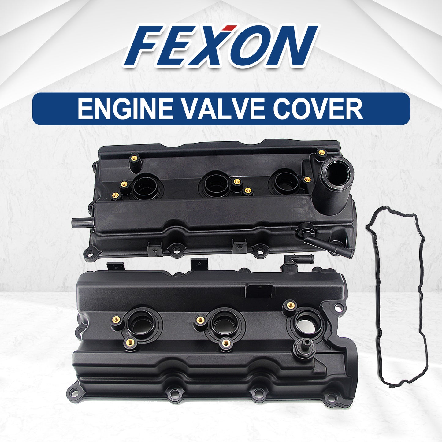 FEXON Engine Valve Cover Set Compatible with Nissan 350Z, Infiniti FX35, G35, M35,13264-AM600, 132708J102, 13264-AM610, 3-Pack