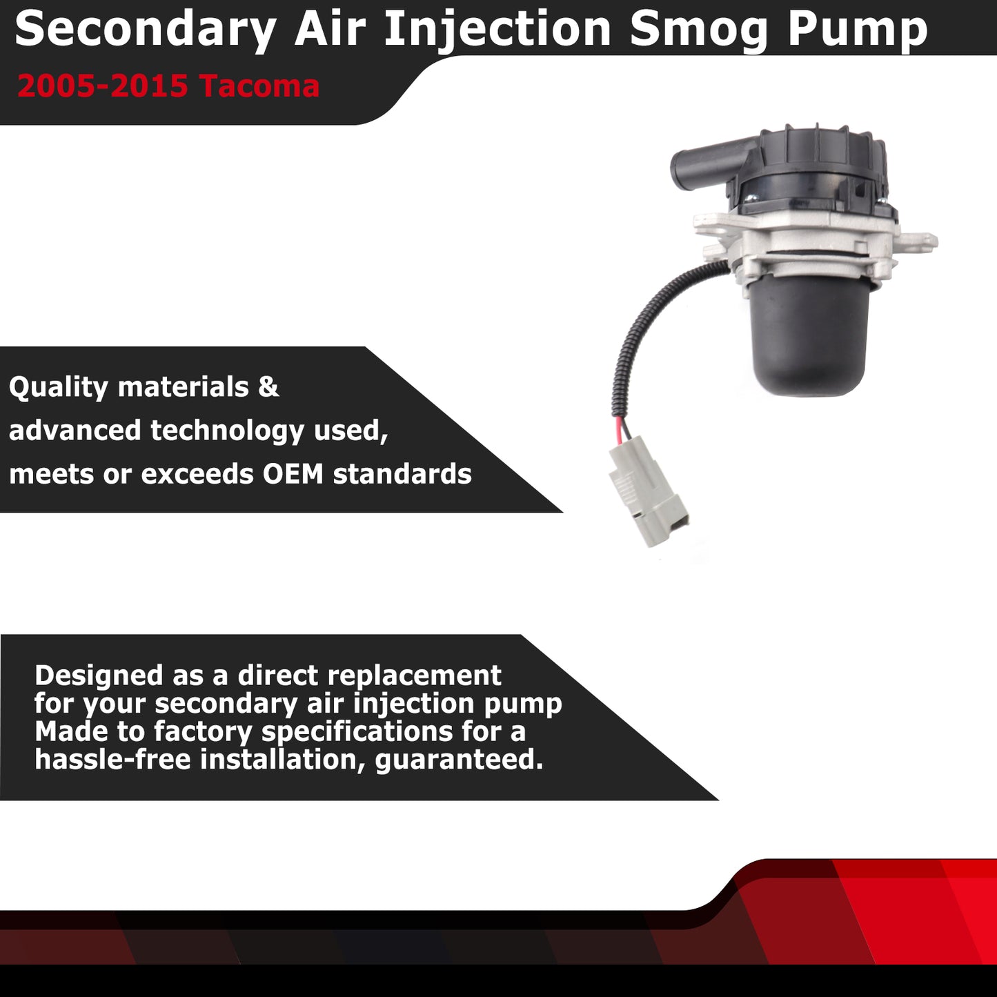 FEXON Secondary Air Injection Smog Pump for 2005-2015 Toyota Tacoma 2.7L L4, 176000C020 and 176100C020.,4-pack
