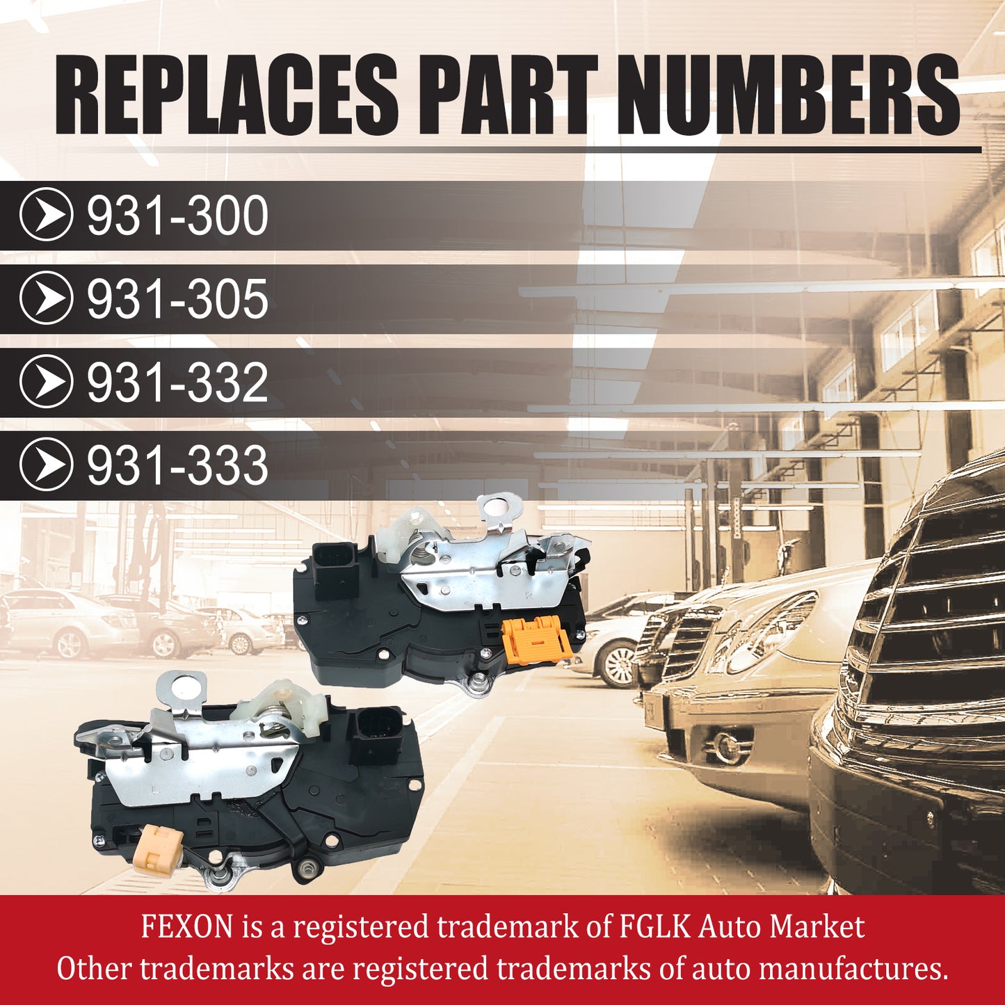 FEXON Door Lock Actuator Kit 4pcs Front & Rear for Chevy Silverado Suburban Tahoe Avalanche, GMC Sierra Yukon XL, Cadillac Escalade EXT ESV 2007-2009, Replaces 931-303 931-304 931-108 931-109