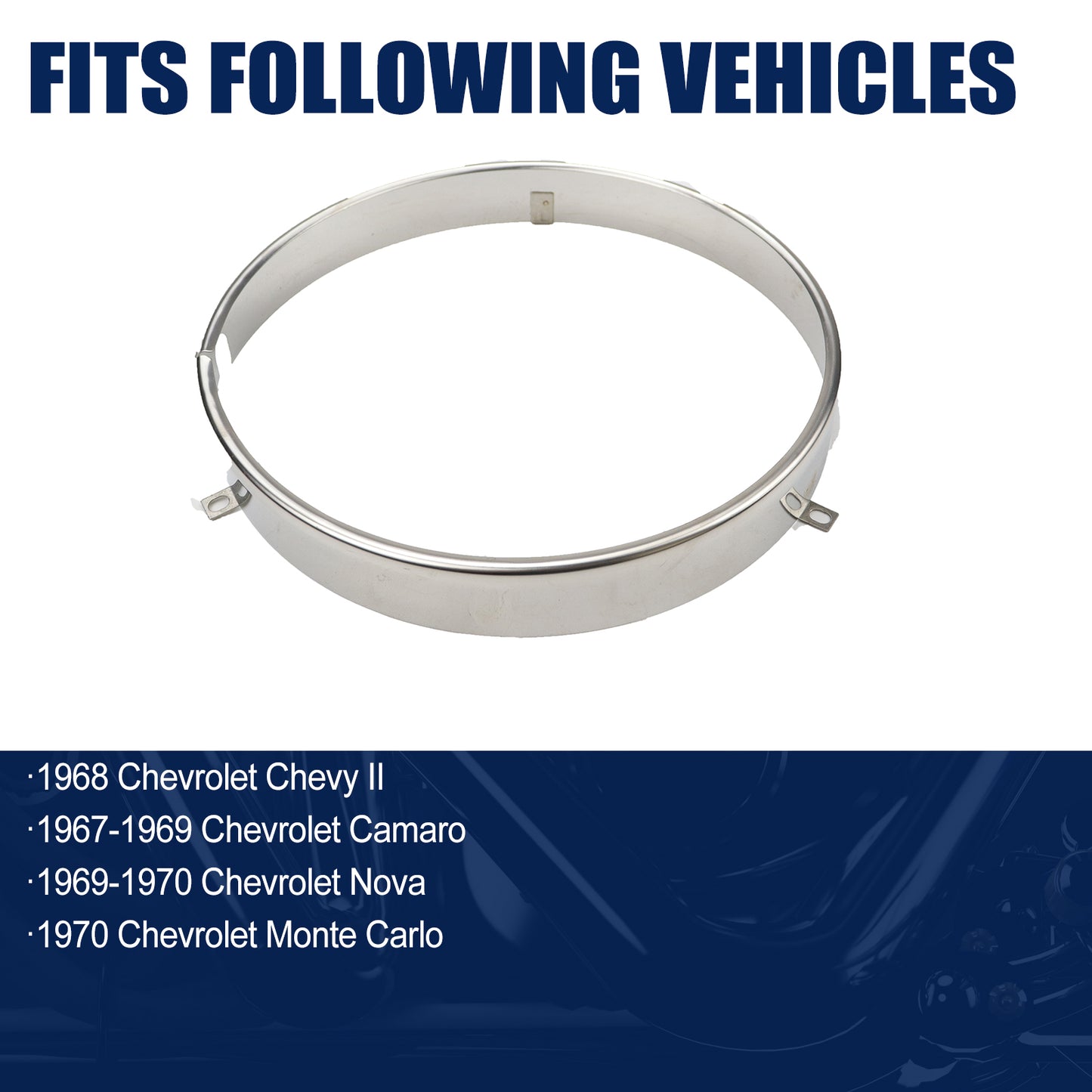 FEXON Headlight Retainer Ring & Mounting Bucket Assembly Kit with Hardware for 1967-1969 Chevy Camaro, 1969-1970 Nova, 1970 Monte Carlo, 1968 Chevy II