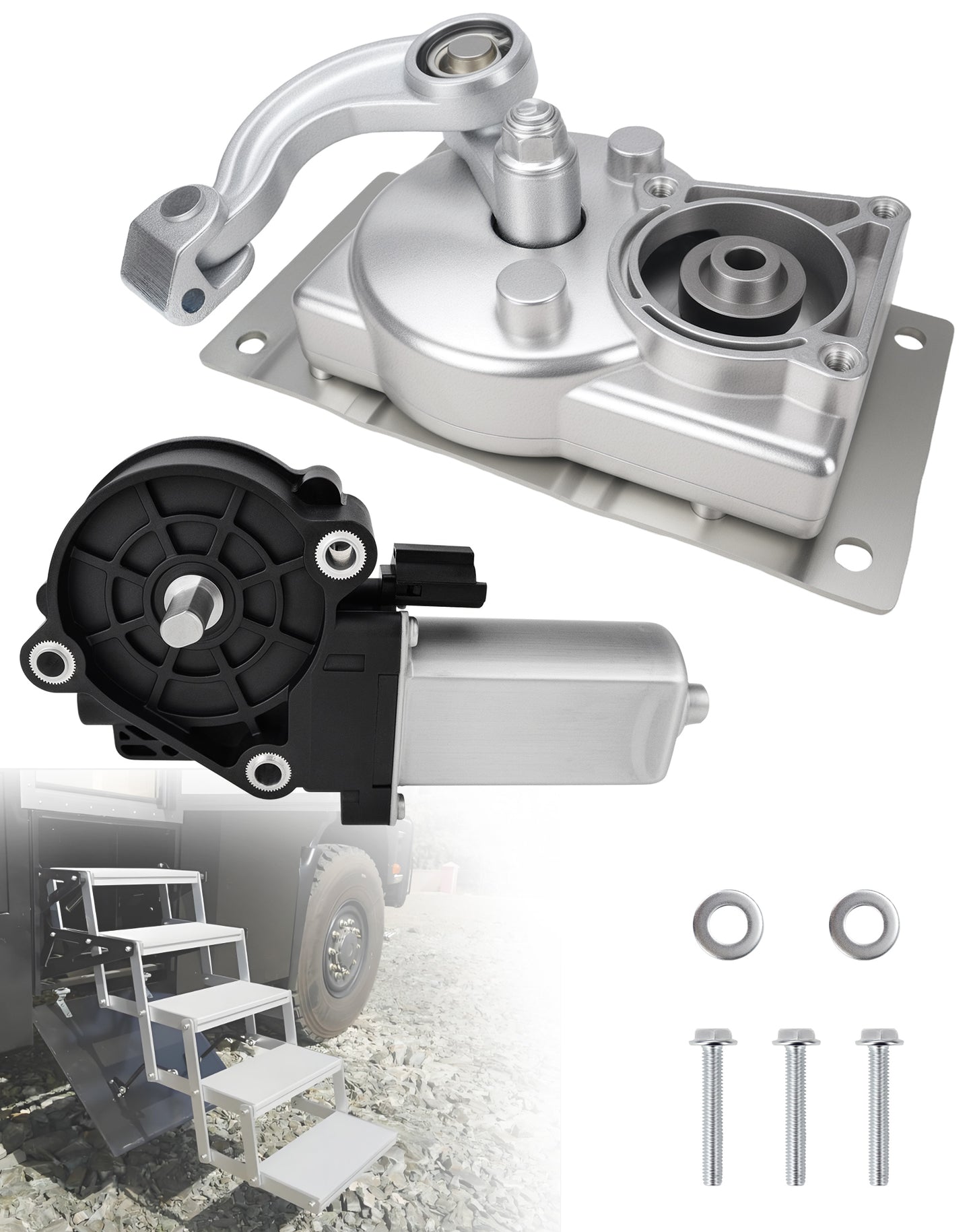RV Gear Box Linkage & Step Motor 366043 - Lippert 12V Exterior Entry Step