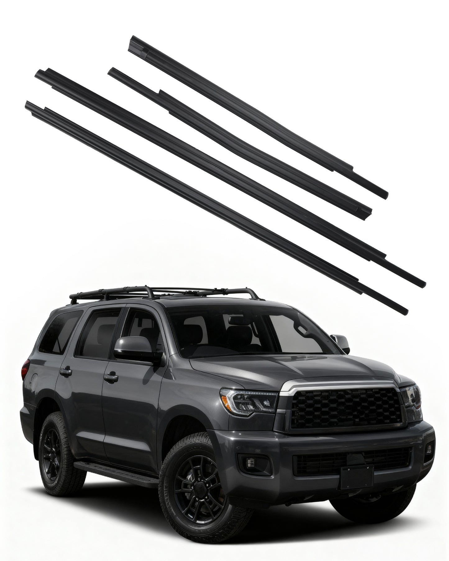 Toyota Sequoia & Tundra Window Molding Trim Set - 4PC Weather Seal Kit (2007-2020)