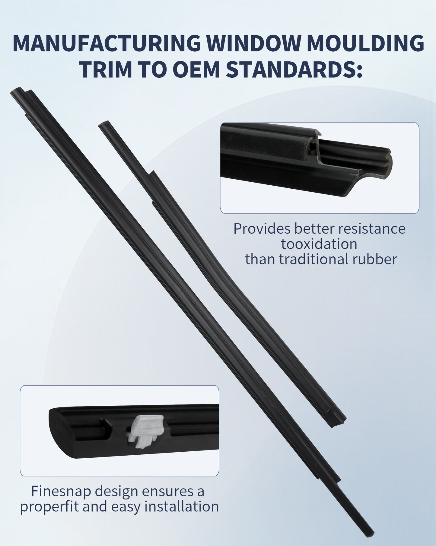 Toyota Sequoia & Tundra Window Molding Trim Set - 4PC Weather Seal Kit (2007-2020)