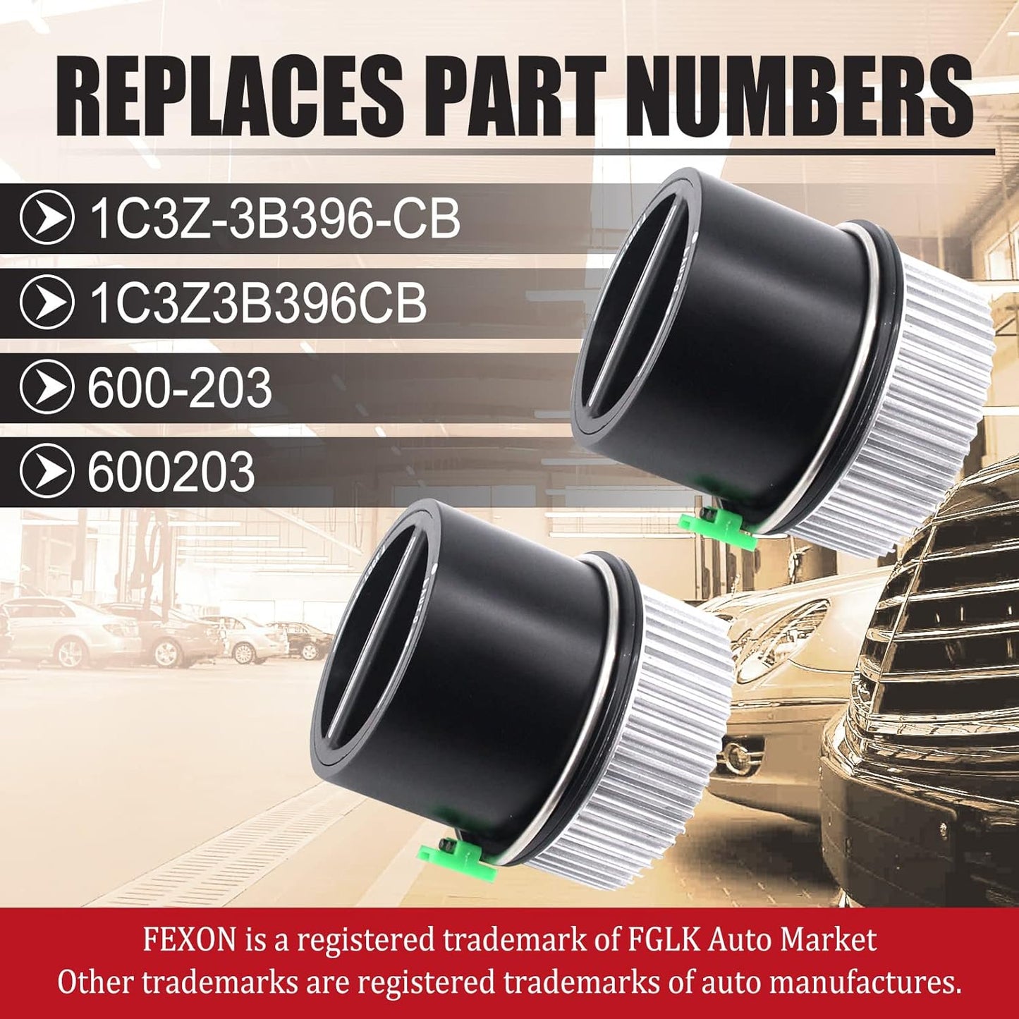 FEXON 4WD Auto Locking Hub Pair Kits Replacement,1C3Z-3B396-CB and 600-203. 2 Pack
