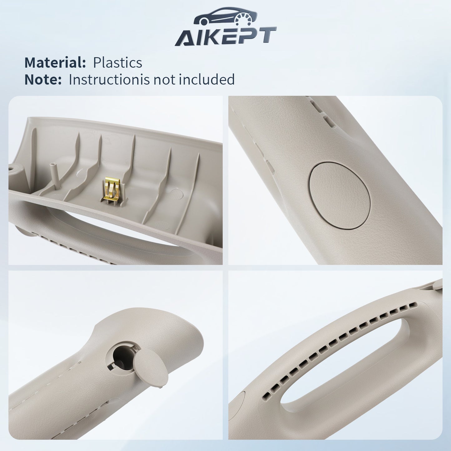 AIKEPT A-Pillar Grab Handle Pair for 2002-2010 Dodge Ram 1500 2500 3500, Interior Trim Replacement Compatible with OE# 1TE75BD1AA, 1TE74BD1AA (Left & Right, Beige)