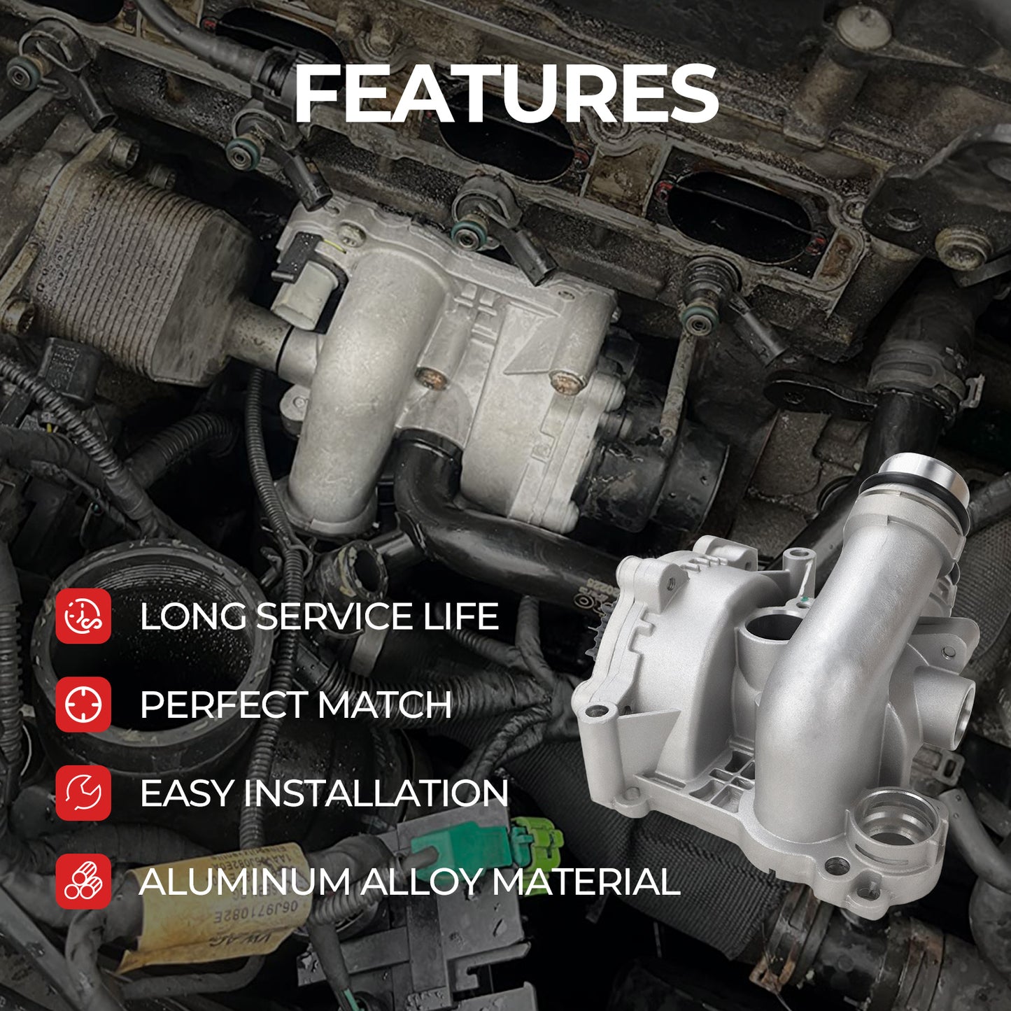 Audi VW Water Pump 06H121026AB - 2.0T TSI with Belt Kit