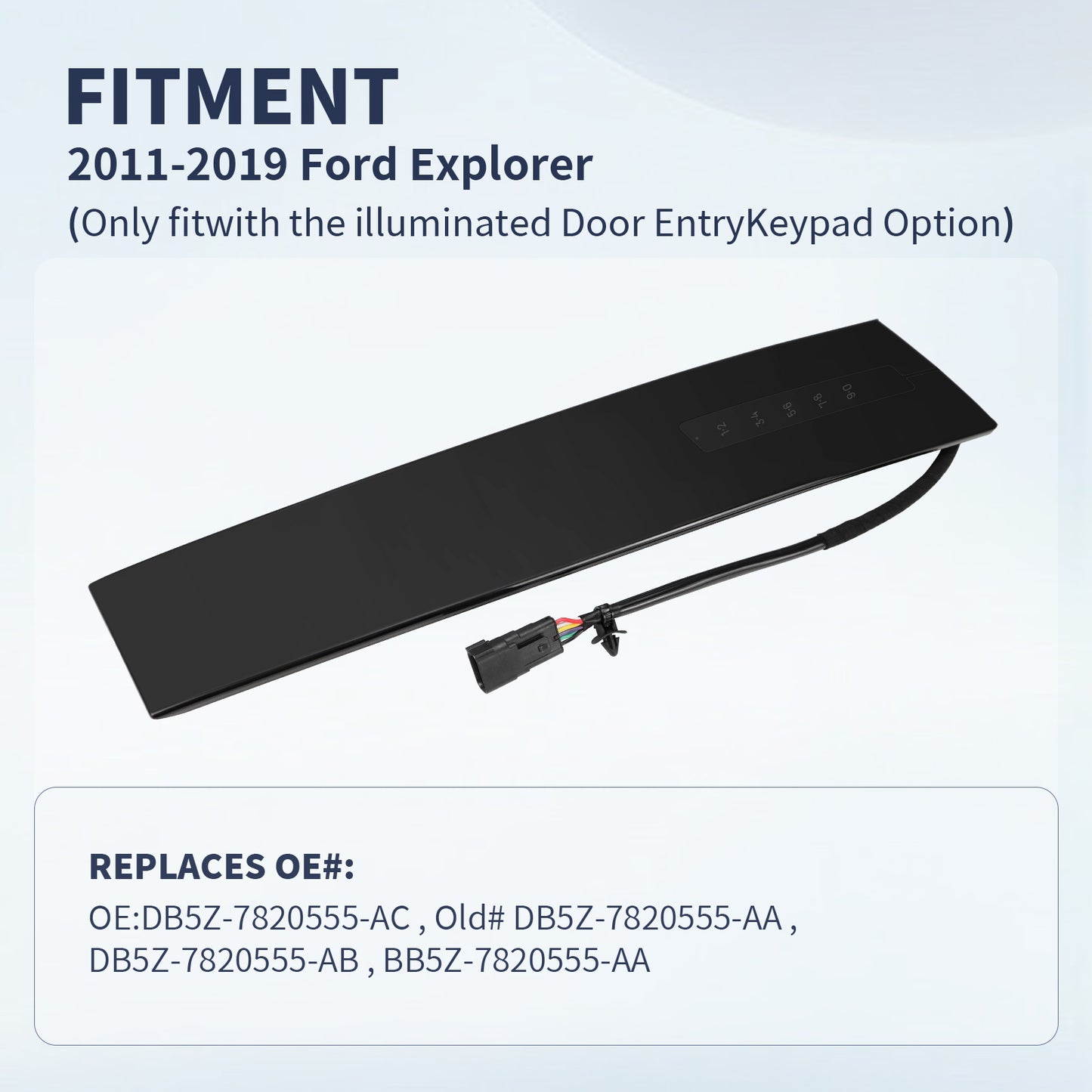 Ford Explorer B Pillar Trim Molding DB5Z-7820555-AC - with Keypad Left Side (2011-2019)