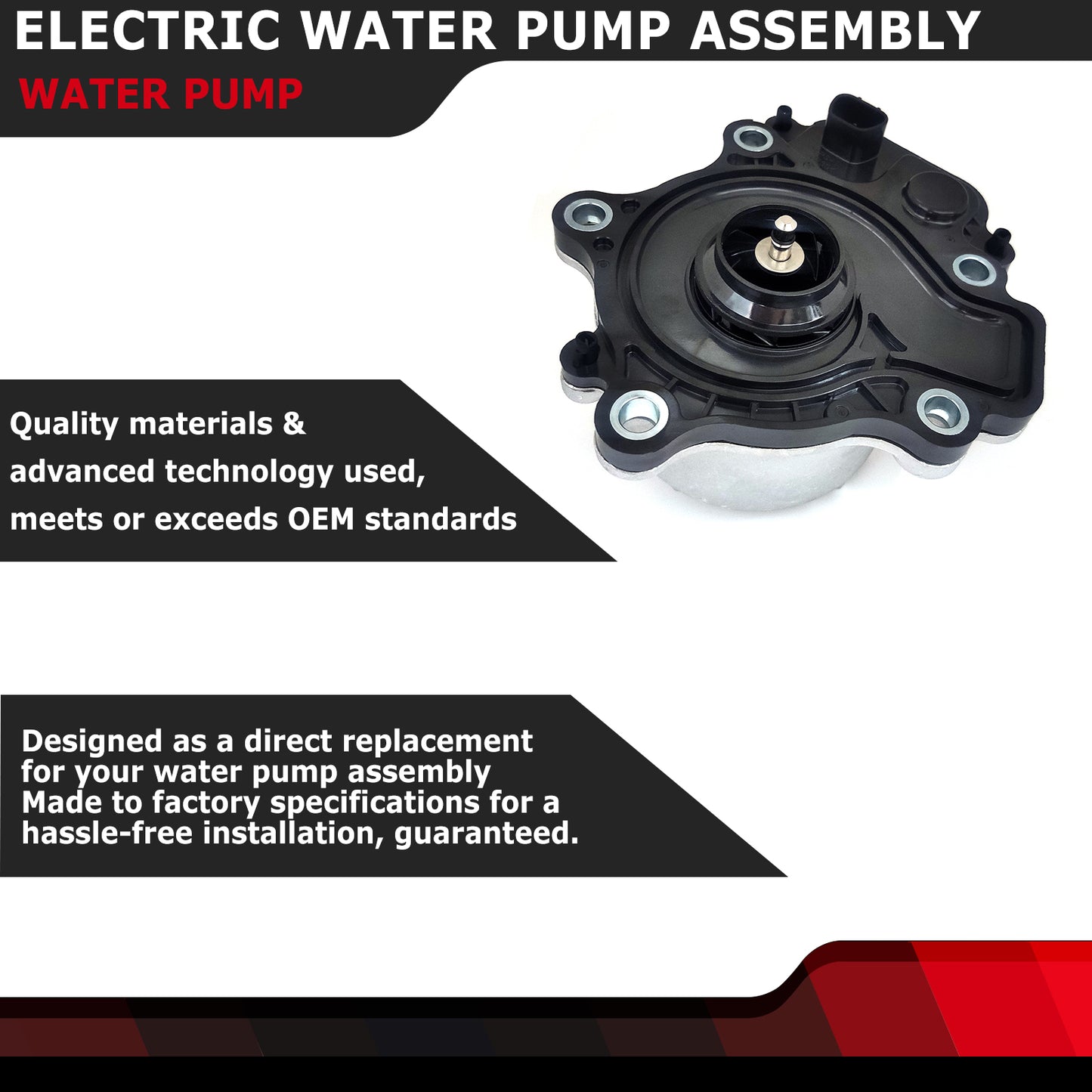 FEXON Electric Water Pump Compatible with Toyota Prius 1.5L 1.8L 2010-2015 Lexus CT200h Replaces 161A0-39015 161A0-29015