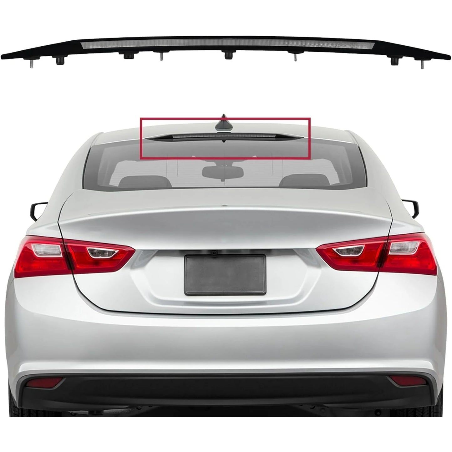 FEXON High Mount Brake Stop Light Tail Light Compatible with Chevy Malibu, 42795725