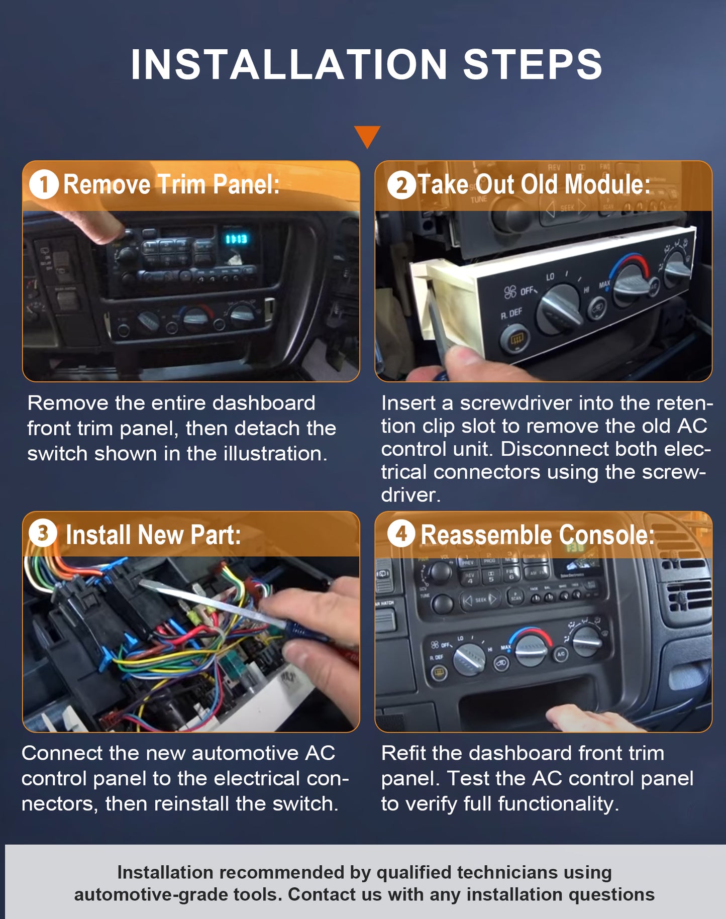 Flecto 599-006 AC Heater Control Panel with Rear Defogger - 1996-2000 Chevy, Cadillac, GMC (Escalade, C1500, Suburban, Tahoe, Yukon) - Replaces OEM 9378805, 16231165