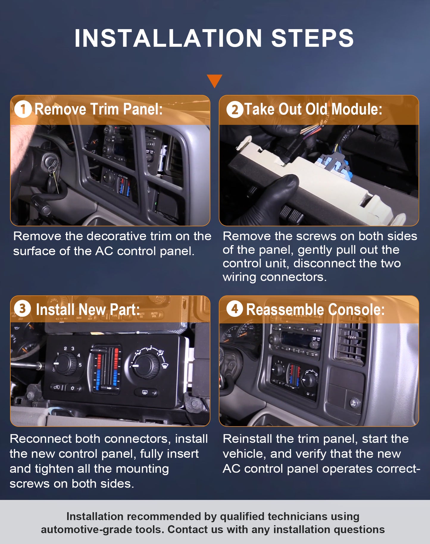 Flecto Climate Control Module Compatible with 2003 2007 GM Vehicles Replacement AC Control Panel Replaces OEM Part 599-210XD Easy Installation and Durable Build