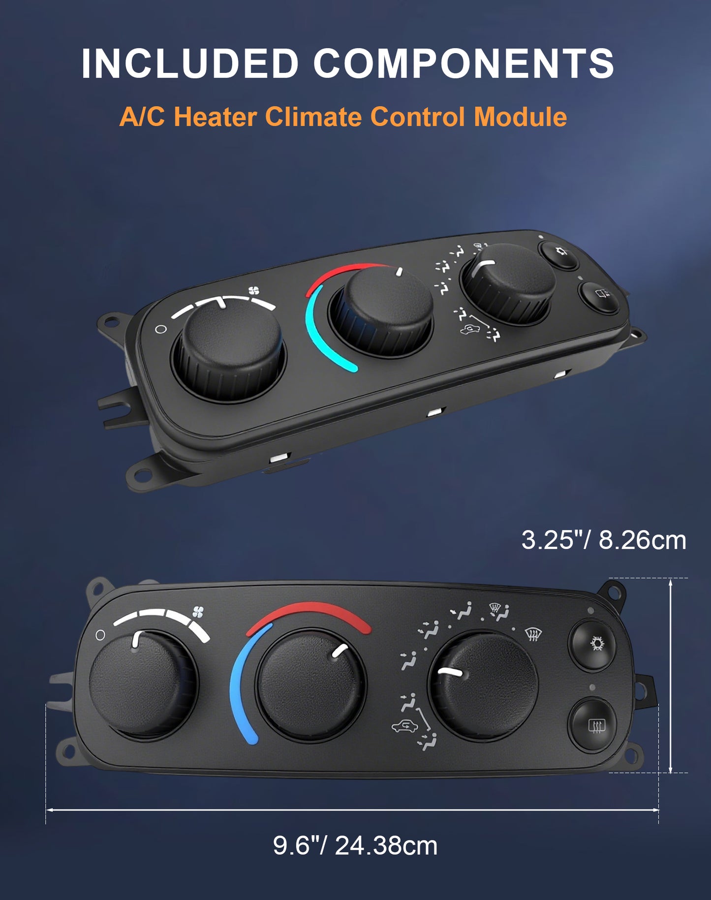 Flecto Climate Control Module A/C Heater Control Panel Compatible with 2001-2004 Dodge Dakota & 2002-2005 Ram 1500 2500 3500 - Replaces 599-212, 55055905AA, 55055905AE, 55056246AD
