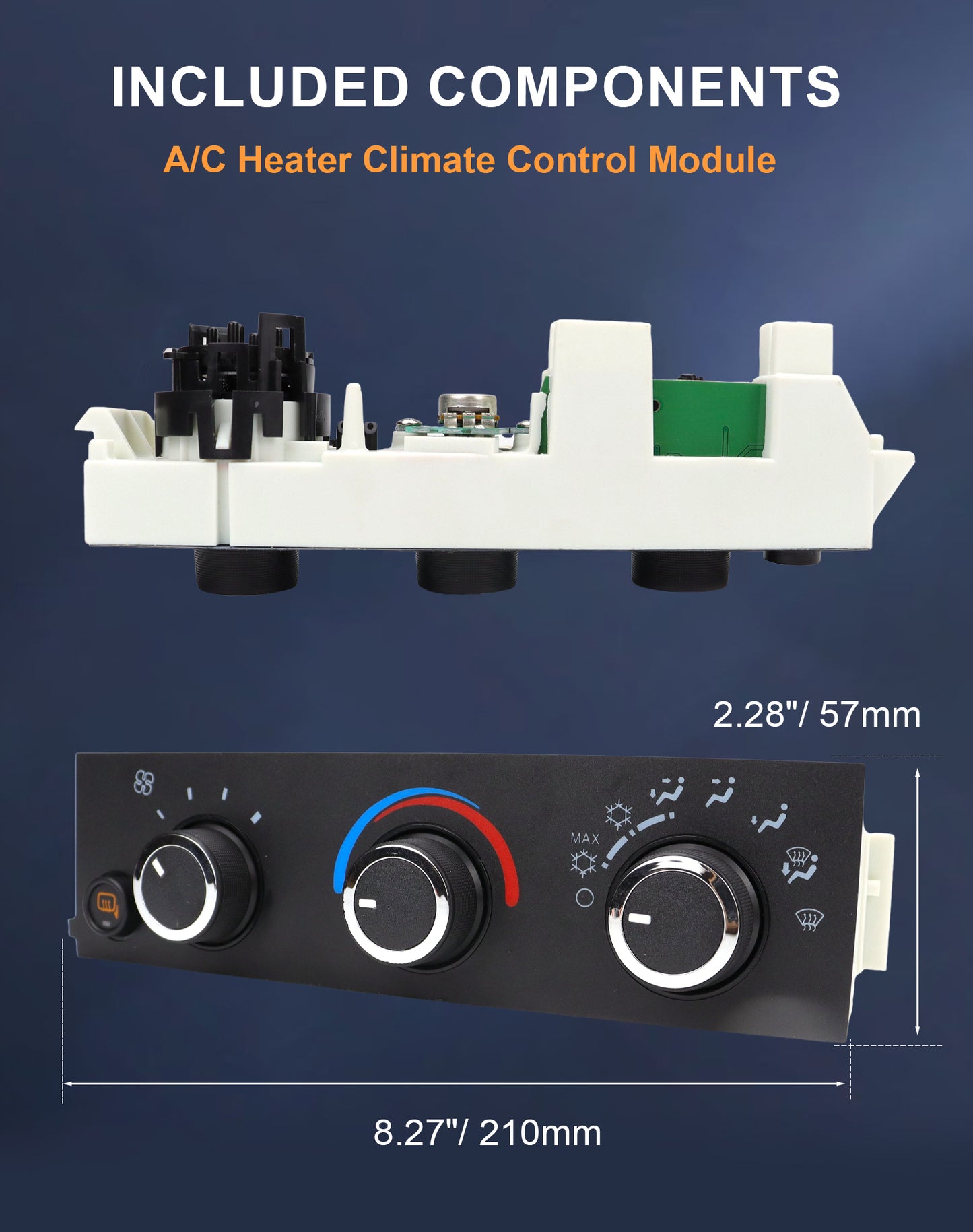 Flecto Manual Climate Control Module AC Heater Panel Compatible with Chevrolet Express & GMC Savana Van 2001-2021 Replaces OEM 15773679, 84793088, 599-294