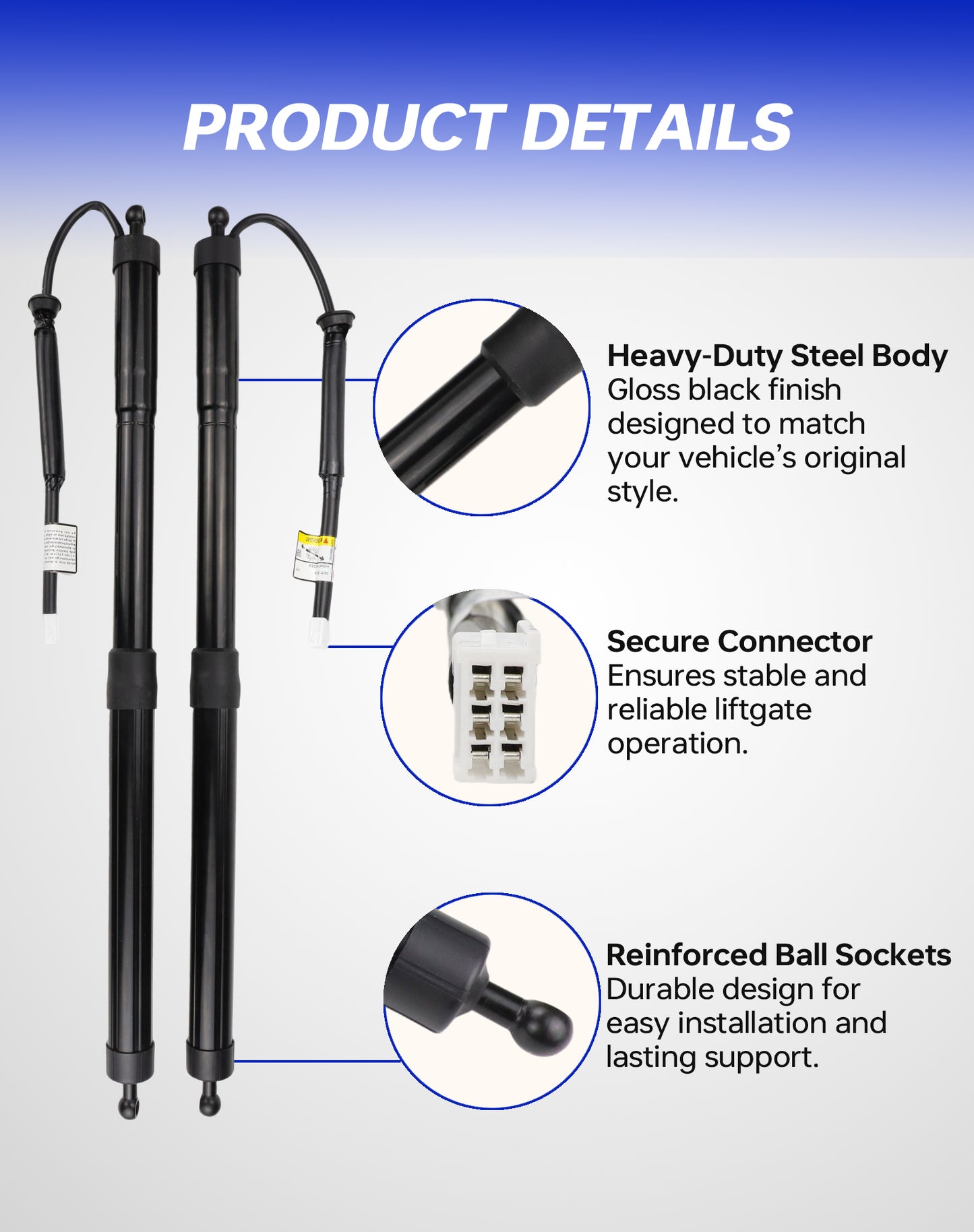 Flecto Left & Right Liftgate Struts, Electric Rear Hatch Lift, Trunk Tailgate Power Shock Support, Compatible with 2014-2019 Toyota Highlander, Replace# 6892009130 6891009120, 2 Set