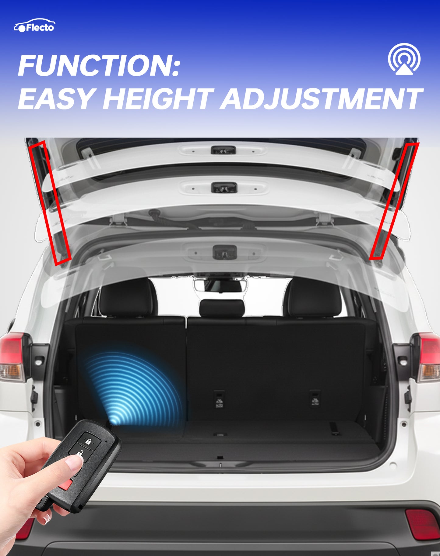 Flecto Left & Right Liftgate Struts, Electric Rear Hatch Lift, Trunk Tailgate Power Shock Support, Compatible with 2014-2019 Toyota Highlander, Replace# 6892009130 6891009120, 2 Set