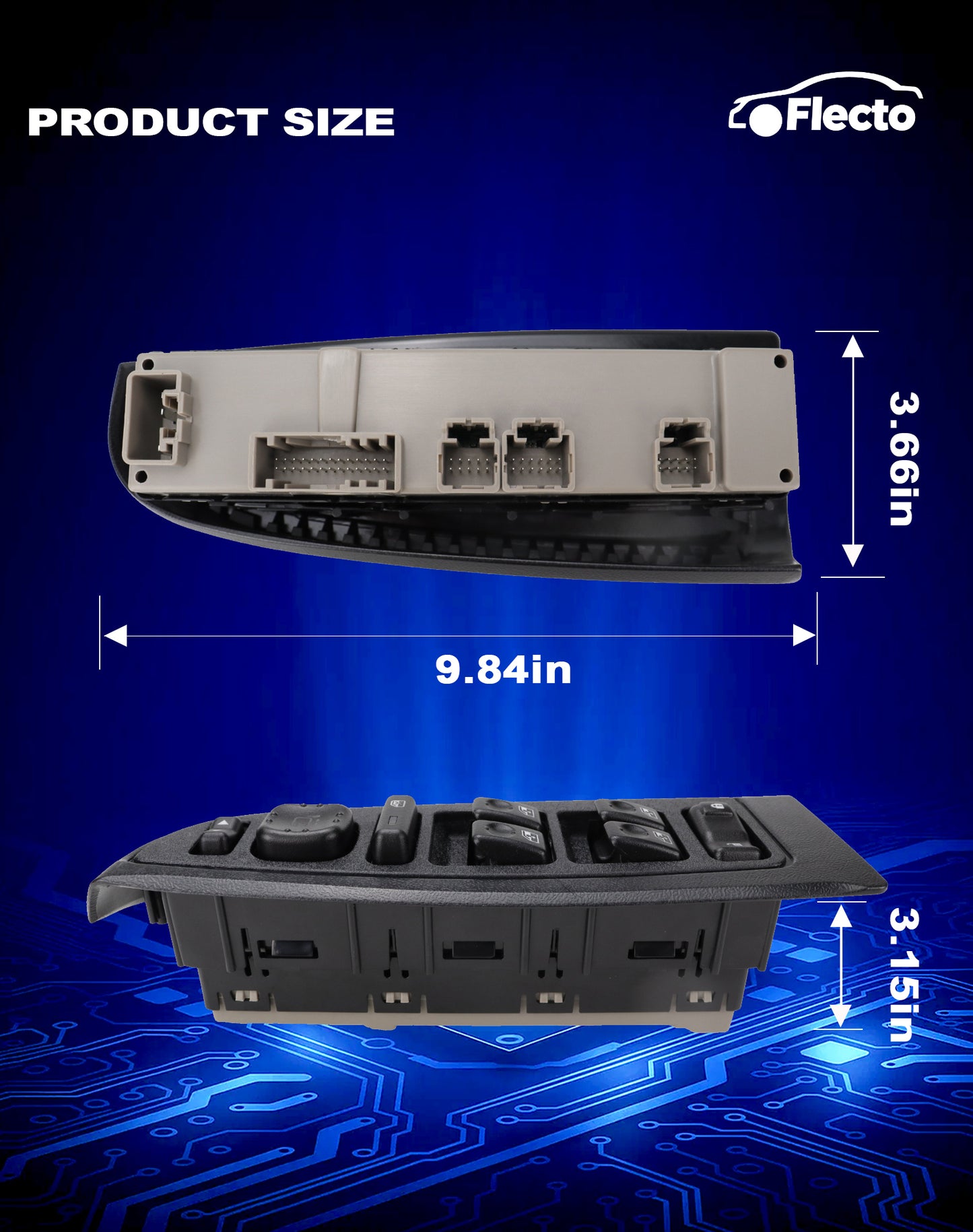 Flecto Master Power Window Switch Driver Side 15883319 with Door Lock & Folding Mirror Compatible with 2003-2006 Cadillac Escalade Chevy Silverado Avalanche Suburban Tahoe GMC Sierra Yukon Hummer H2