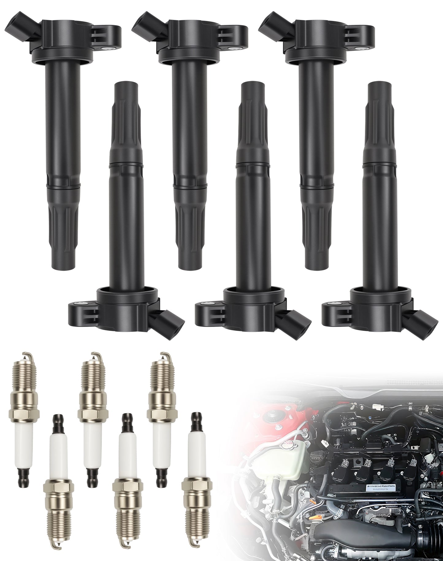 Toyota Lexus Ignition Coils & Spark Plugs UF487 - 3.5L V6 Set of 6 (2005-2016)