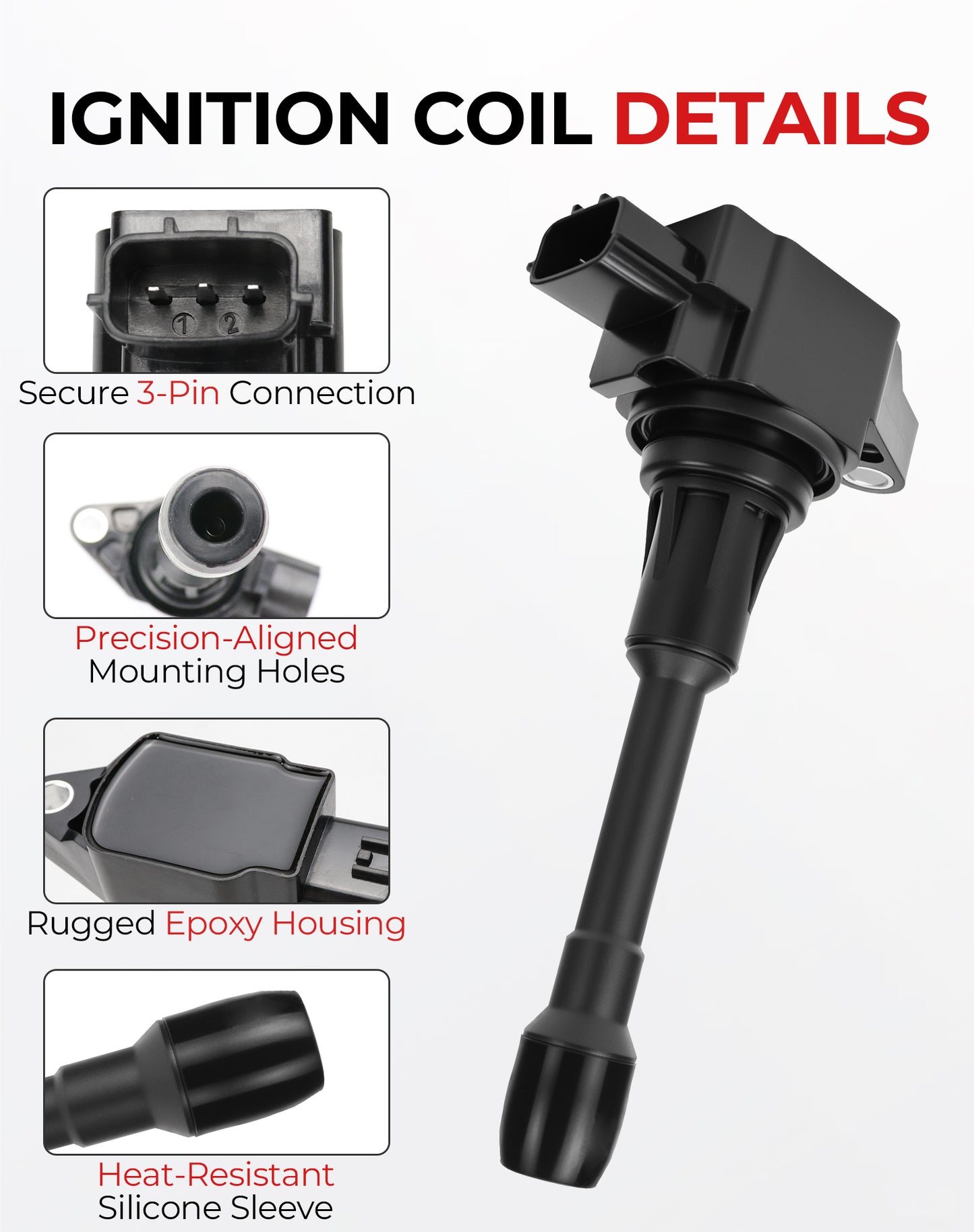 Nissan Ignition Coils & Spark Plugs UF549 - 1.6L-2.5L L4 Set of 4 (2007-2019)