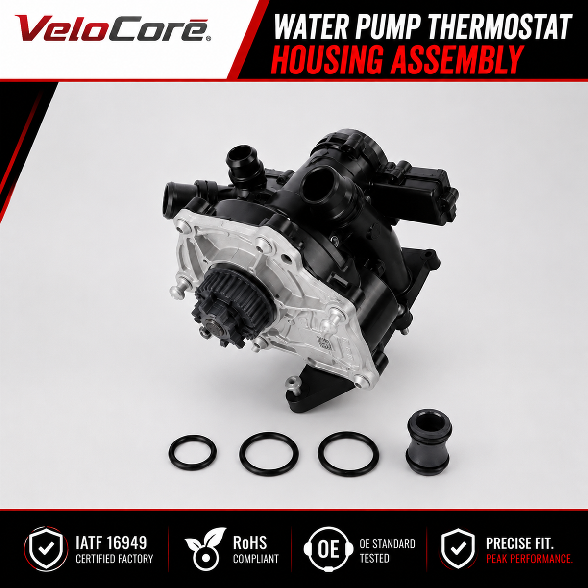 Velocore Water Pump Thermostat Housing Assembly Compatible with VW Audi EA888 Gen3 1.8T 2.0T GTI Jetta Golf Passat Tiguan A3 A4 A5 Q5 TT, Replaces 06L121011B 06L121111J 06L121012A